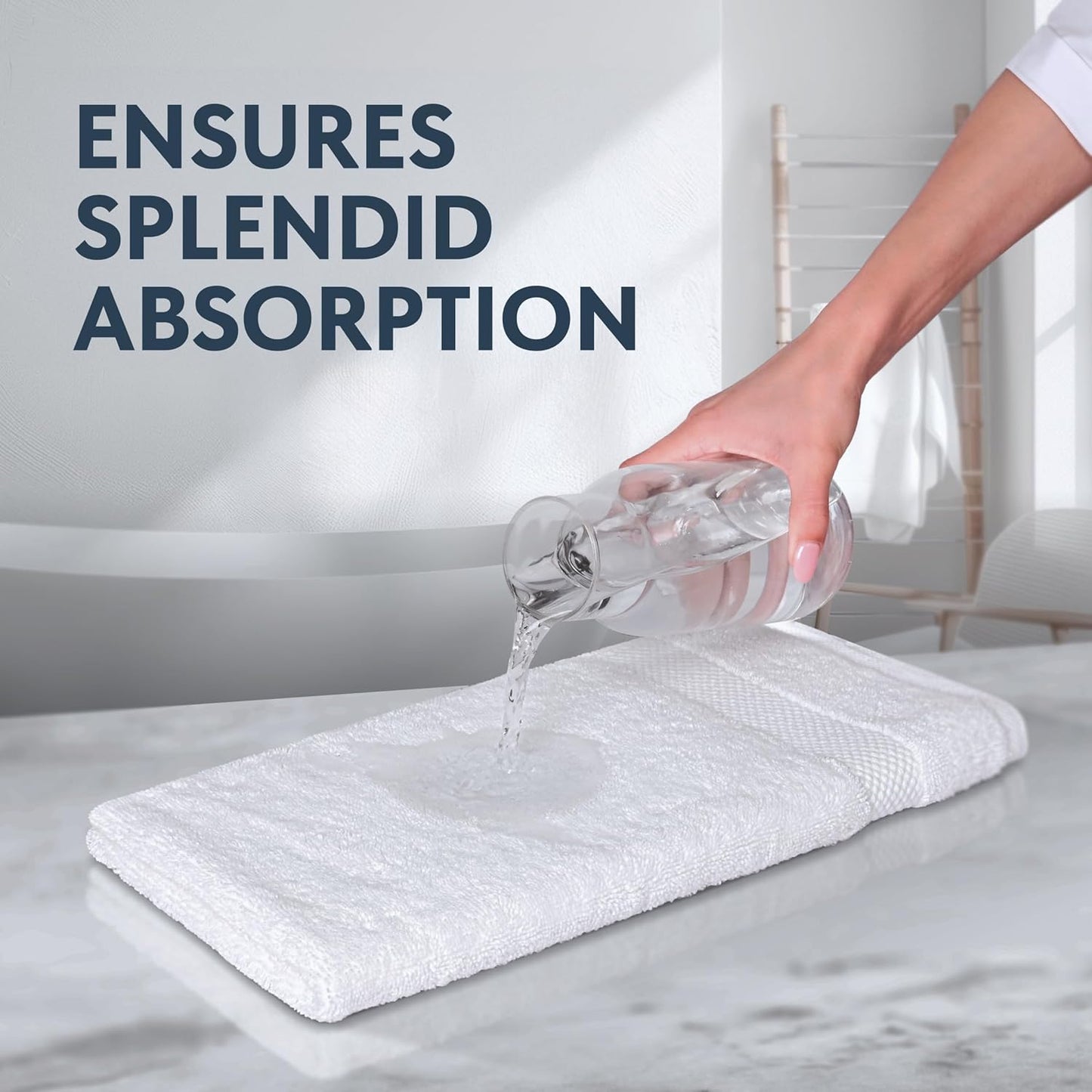 Luxury White Hand Towels - Soft 100% Turkish Cotton | Highly Absorbent Hotel spa Bathroom Towel Collection | 16x30 Inch | Set of 6