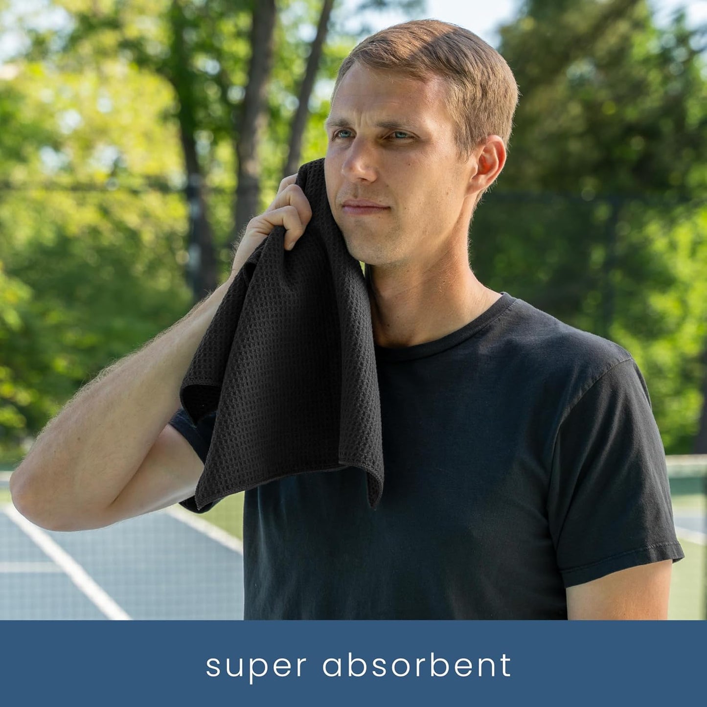 S&T INC. Microfiber Gym Towels, Yoga Towel for Home and Gym Bag, 16 Inch x 27 Inch, 3 Pack