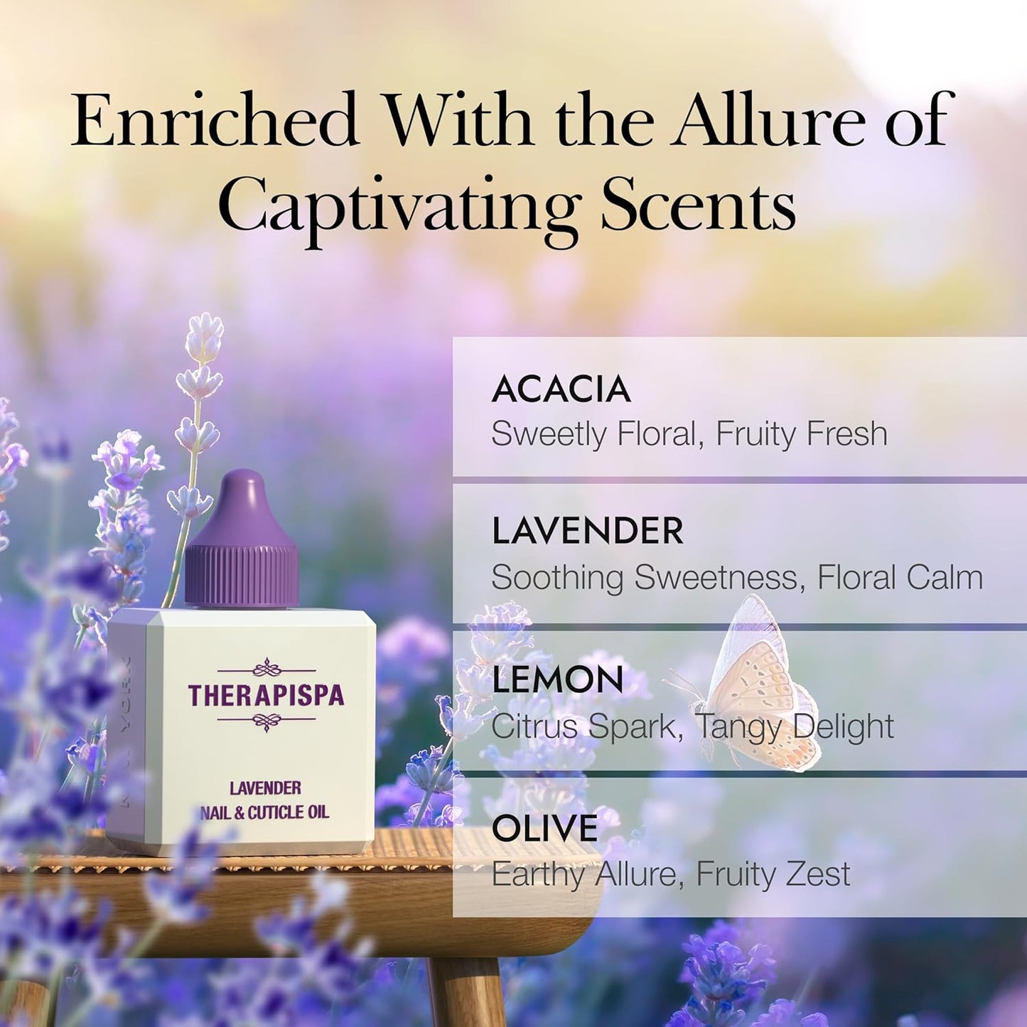 THERAPISPA Nail & Cuticle Oil with Avocado, Jojoba, Biotin & Vitamin E – Nail Growth Oil for Strengthening, Hydrating & Reviving Peeling Nails (Lemon, 2.0 fl oz)