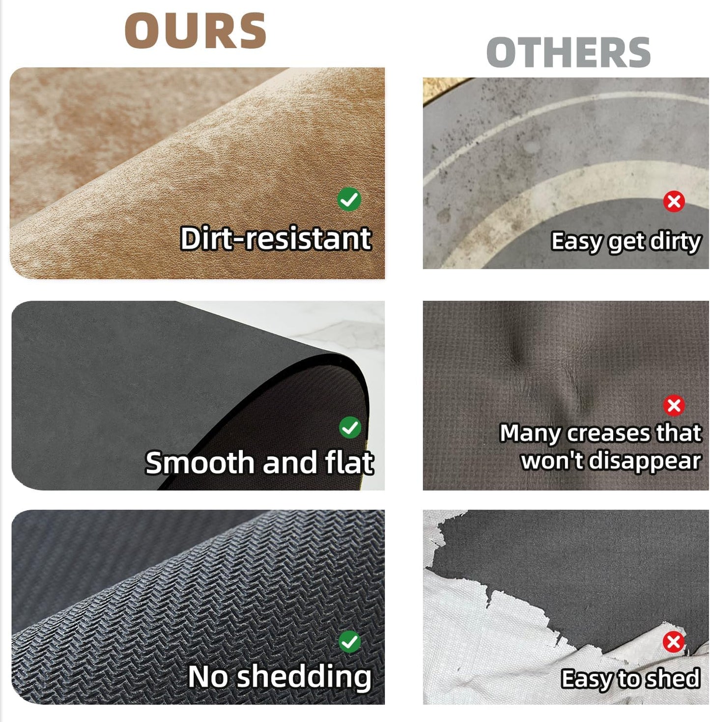 Bathroom Mat Quick Dry, Bathroom Rugs Non Slip Washable Thin Absorbent Bath Mat Fits Under Door Bathroom Floor Mat Perfect for Bath, Shower, or Sink 12"x12" Camel