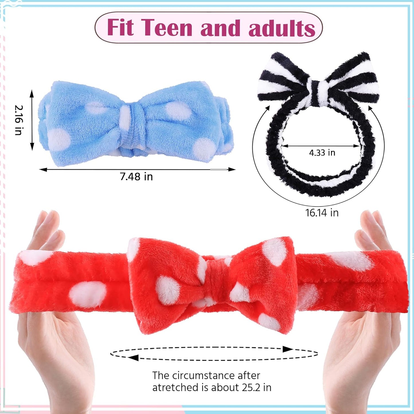 WSYUB Skincare Headband, 6pcs Headband for Washing Face,Spa&Makeup Headbands