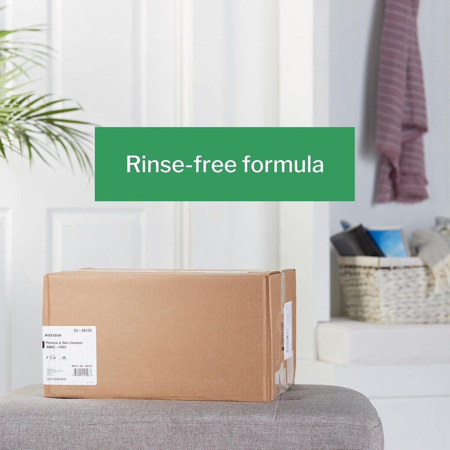 McKesson Perineal Skin Cleanser, 8 oz [Pack of 1] Rinse-Free Body Wash for Incontinence or Ostomy Care, Herbal Scent