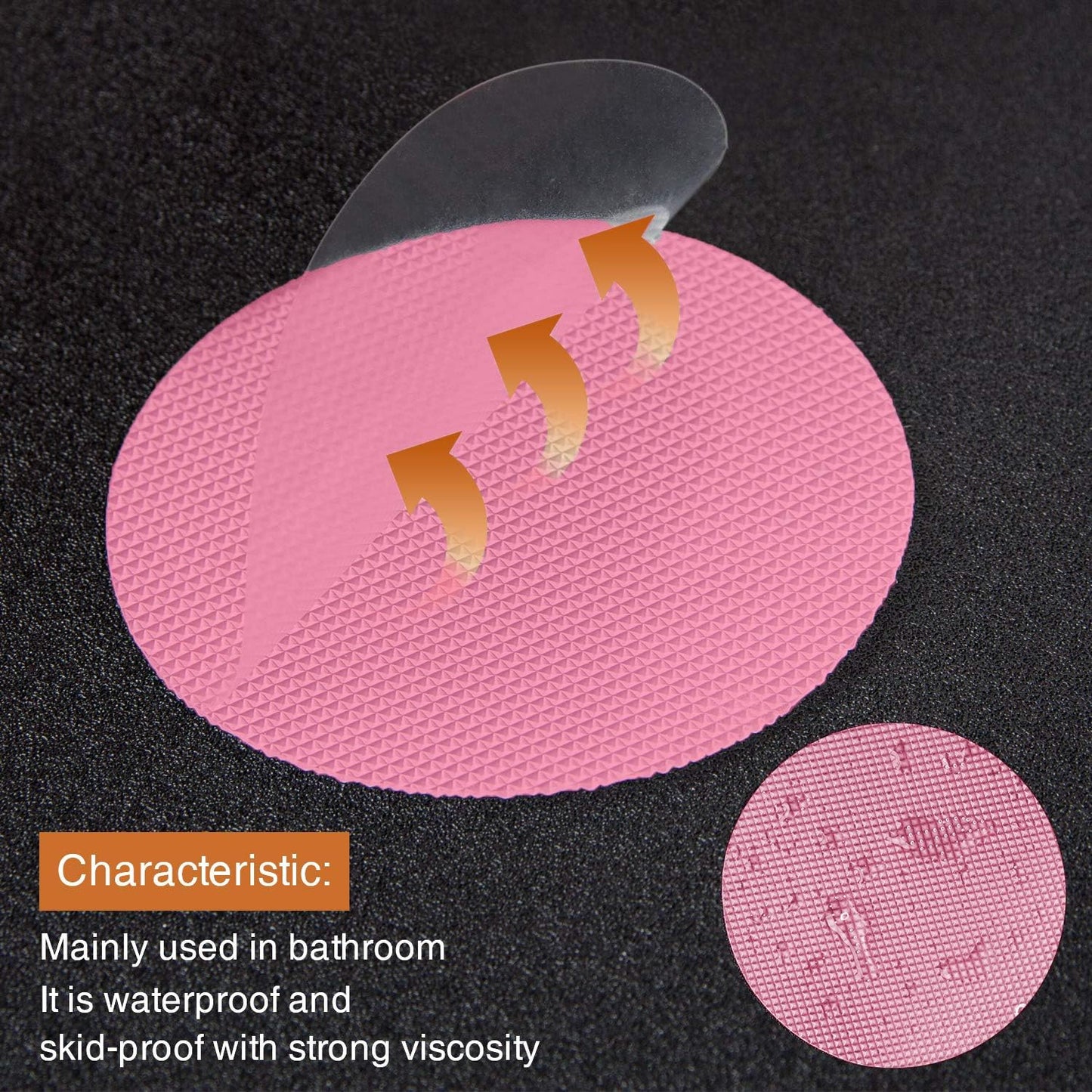 Non-Slip Bathtub Stickers, 24PCS Safety Bathroom Tubs Showers Treads Adhesive Decals Scraper (Pink)