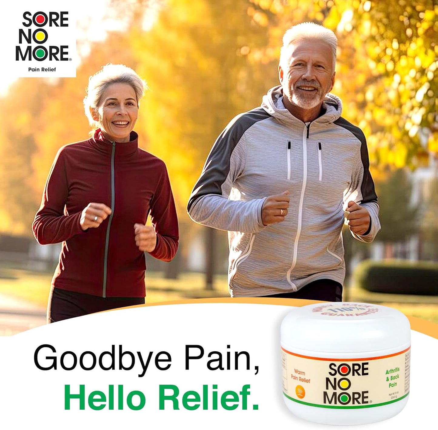 Sore No More Warm Arthritis Pain Relief Cream – Targeted Reliever for Back, Neck, Hands & Feet – Soothing & Fast-Acting Formula for Aches and Pains – Non-Greasy with Orange Aroma – 8 oz