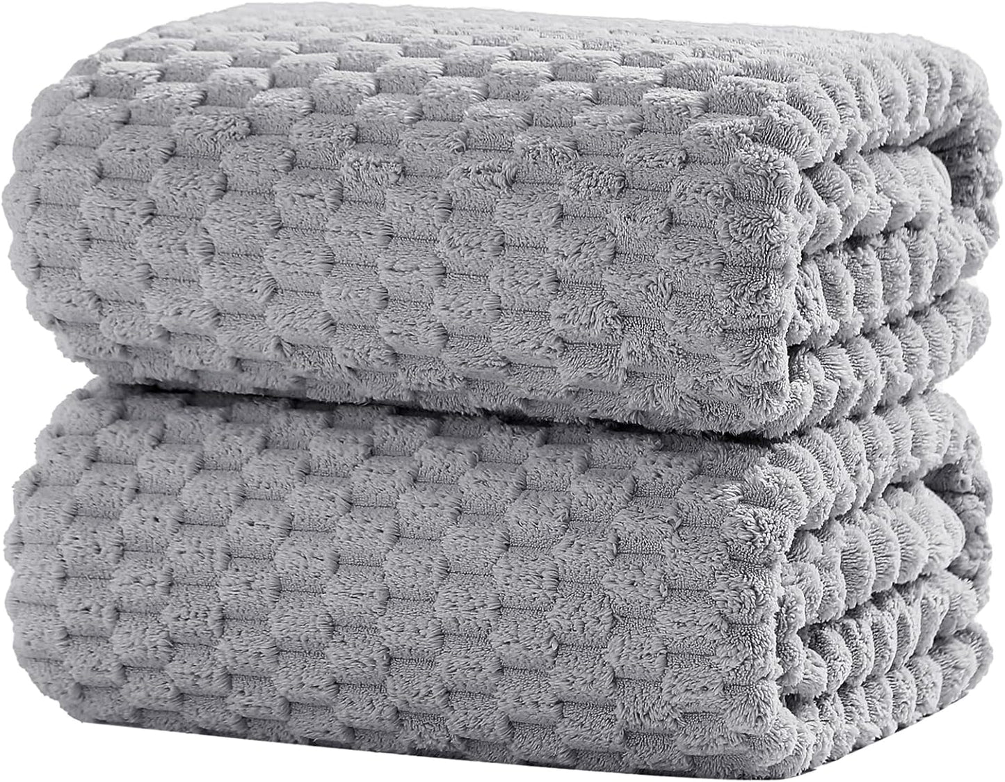 Extra Large Bath Towel Sheet-40x80 Inches Oversized,Super Soft,Quick Dry,Microfiber Shower Towels Highly Absorbent,Plush Bathroom Towels for Adults, Premium Quality (Gary, 2PCS)