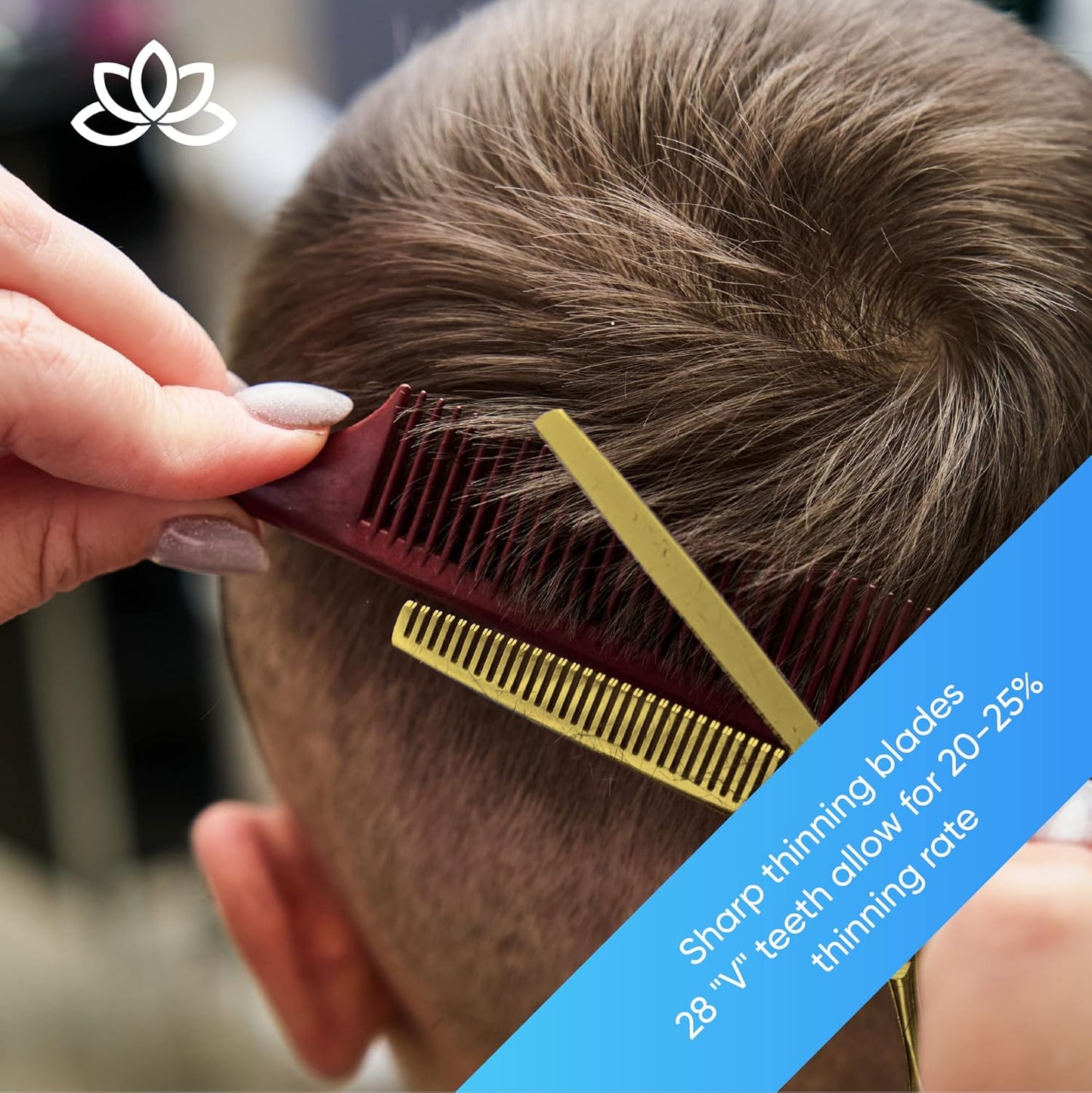 Equinox Professional Barber Scissors Set - Includes Scissors & Thinning Shears for Hair Cutting & Grooming, Japanese Stainless Steel Barber Accessories