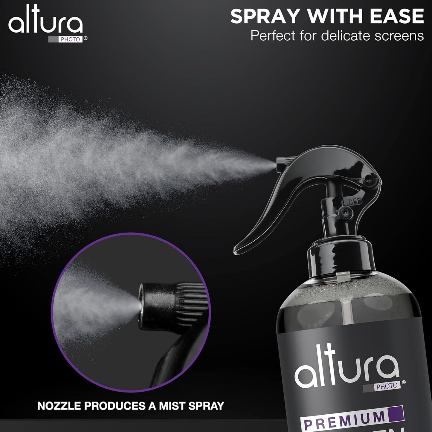 Screen Cleaner Spray & Wipe Kit (Streak & Scratch Free) Computer Screen Cleaner + 2 Microfiber Cleaning Cloths Cleaning Kit LCD LED OLED Touchscreen Flat Smart TV Monitor Laptop Electronics Car 16oz