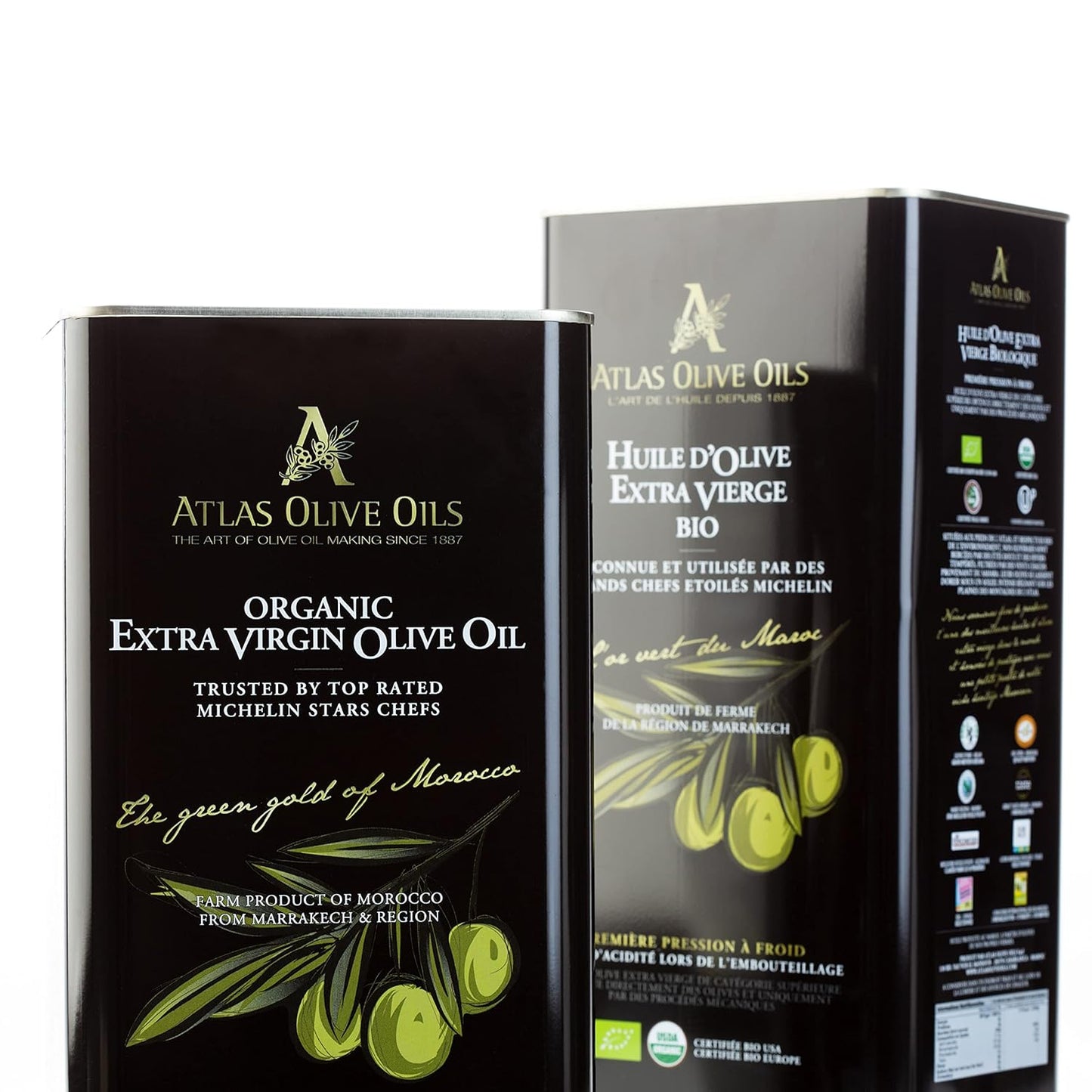Atlas 3 LT Organic Cold Press Extra Virgin Olive Oil with Polyphenol Rich from Morocco|Newly Harvested Unprocessed from One Single Family Farm | Moroccan EVOO Trusted by Award-Winning Chefs
