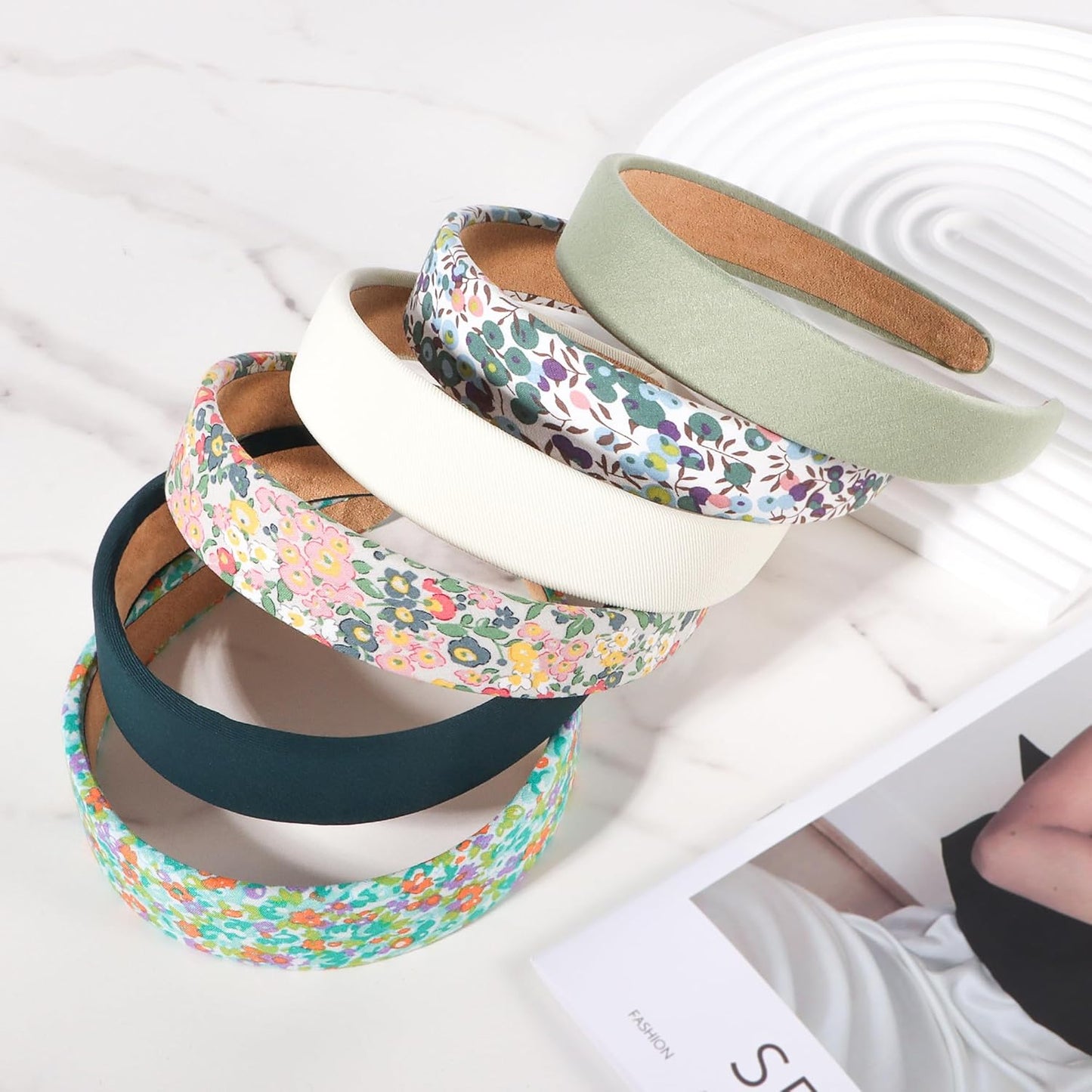 Headbands for Women - 1 Inches Wide Headbands - Solid Color Headband Fashion Hair Accessories- Trendy Women Girls Non Slip Fashion Hair Bands- Thick Elastic Hair Bands for Women's Hair 6PCS