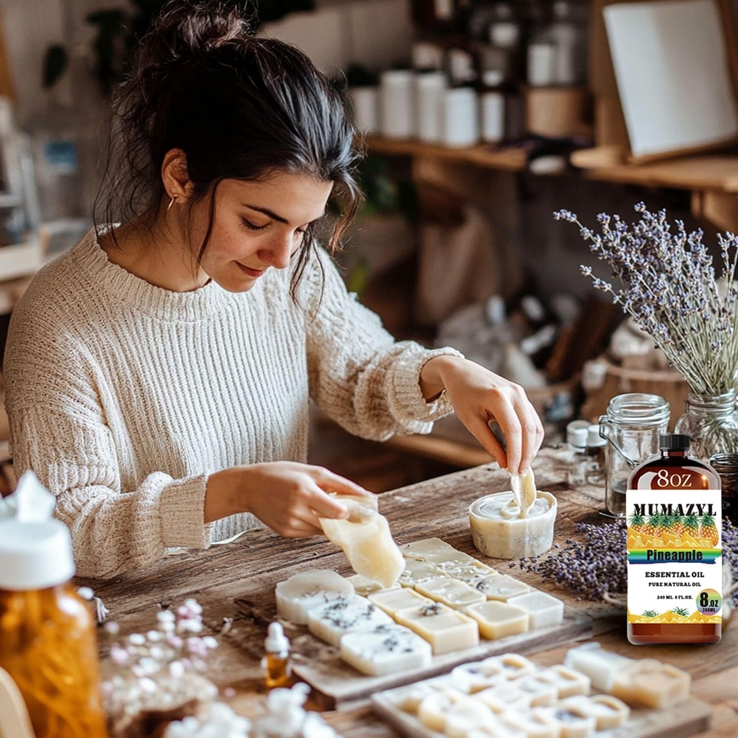 Pineapple Essential Oil, Pineapple Oil 8 Fl Oz 240ML for Diffuser Humidifier Yoga Cleaning DIY Candle Soap Making Essential Oils