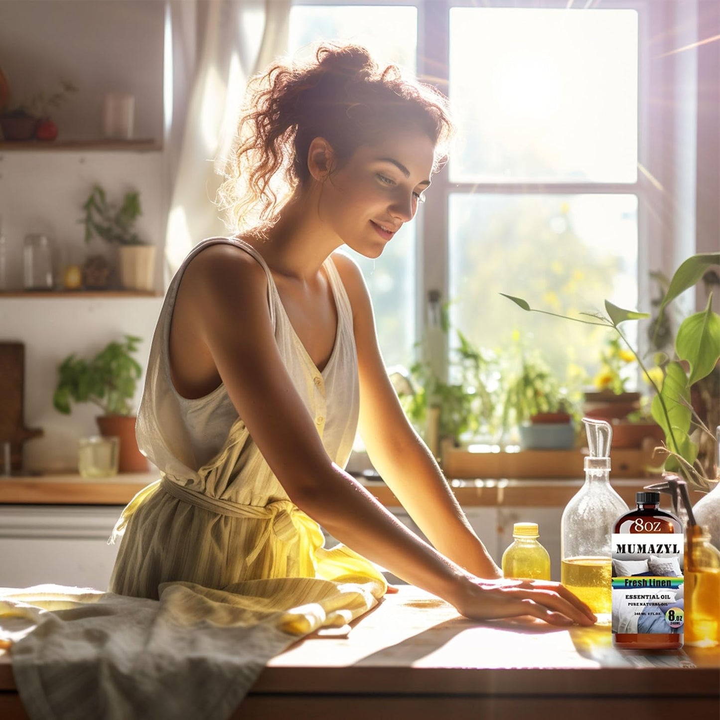 Fresh Linen Essential Oil, Fresh Linen Oil 8 Fl Oz 240ML for Diffuser Humidifier Yoga Cleaning DIY Candle Soap Making Fragrance Oils