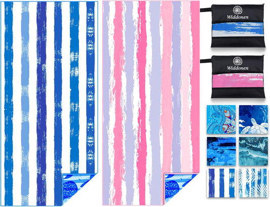 Lightweight Thin Microfiber Beach Towel Sand Free Quick Dry Absorbent Compact Soft Pool Swim Travel Towels Extra Large Oversized Beach Accessories Gifts for Adult