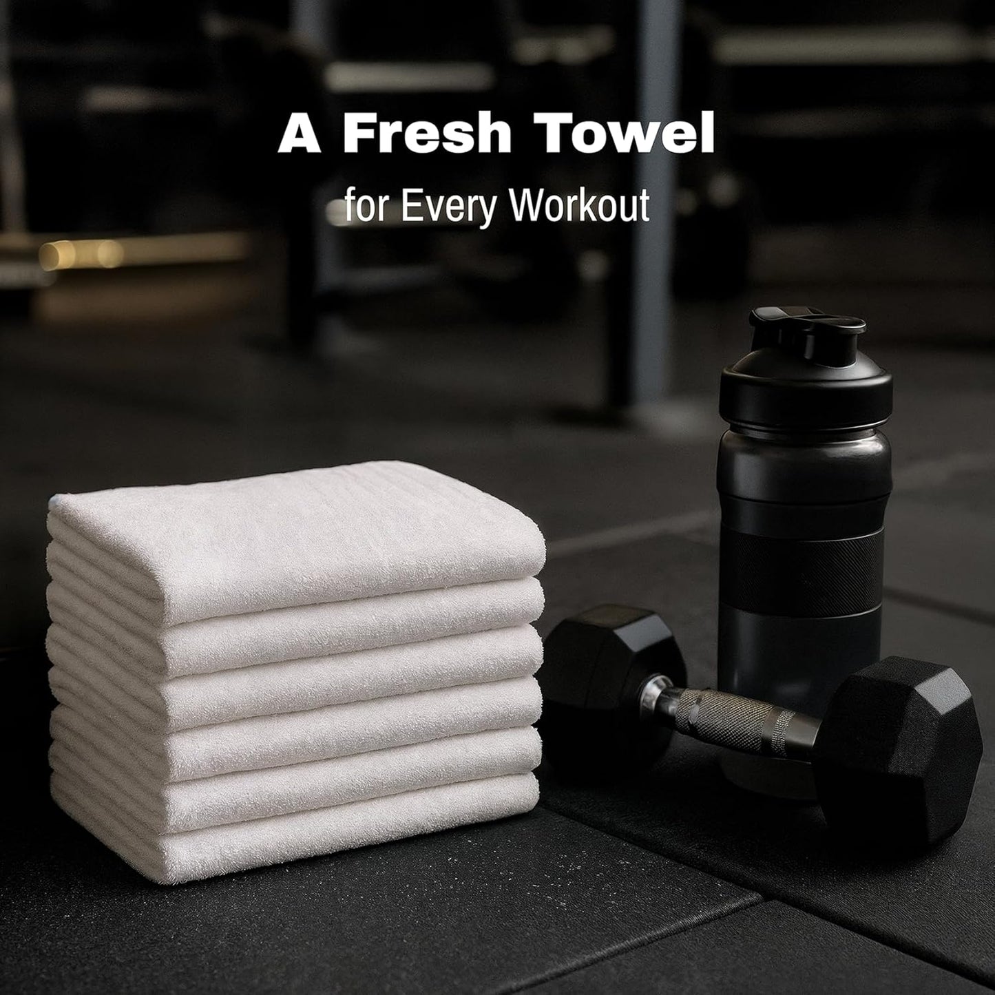 JMR Bulk-Friendly Essentials - Practical Cotton Towels - Economical 22" by 44" Multi-Purpose Towel - Absorbent, Quick-Drying, Soft, Lightweight - Ideal for Pool, Gym, Spa (White) - 72 Pack