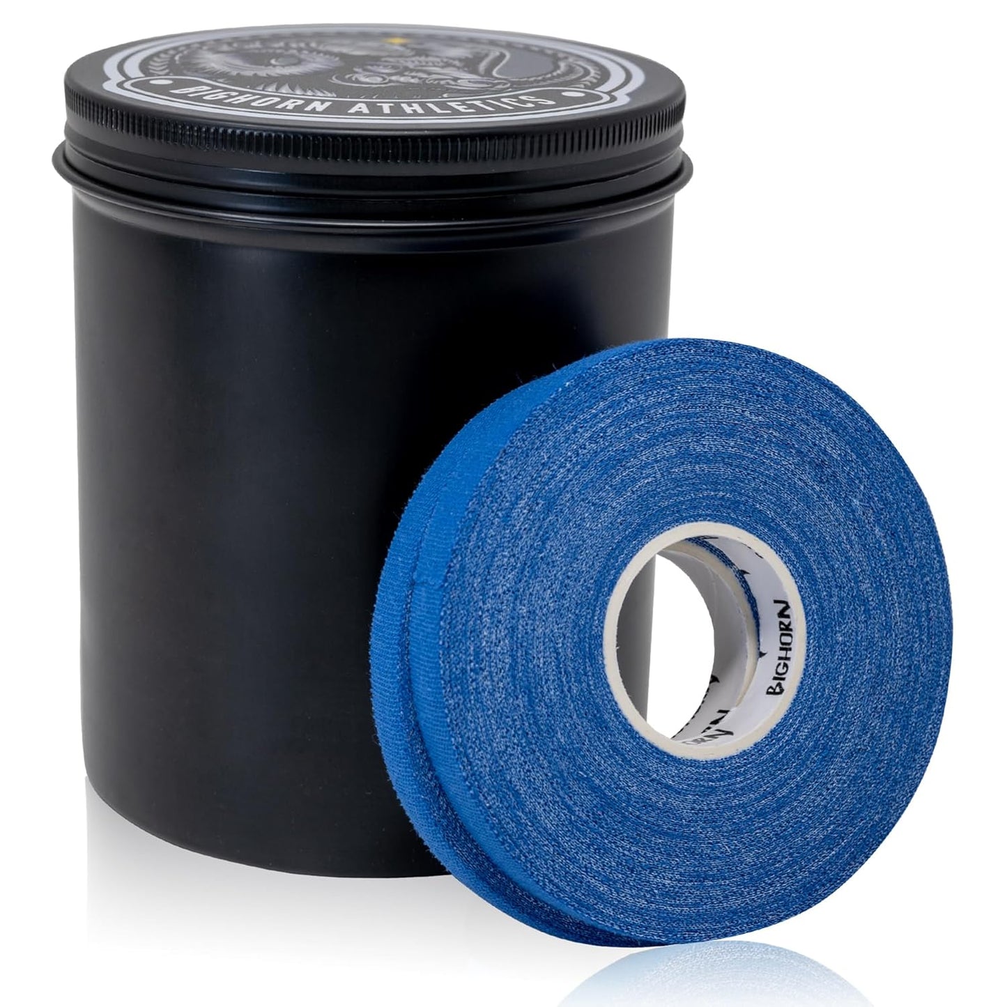 Bighorn Athletics Black Aluminium Tin Can Holder for Athletic Finger Tape, Large | Holds 8-rolls of 0.5-Inch Athletic Finger Tape