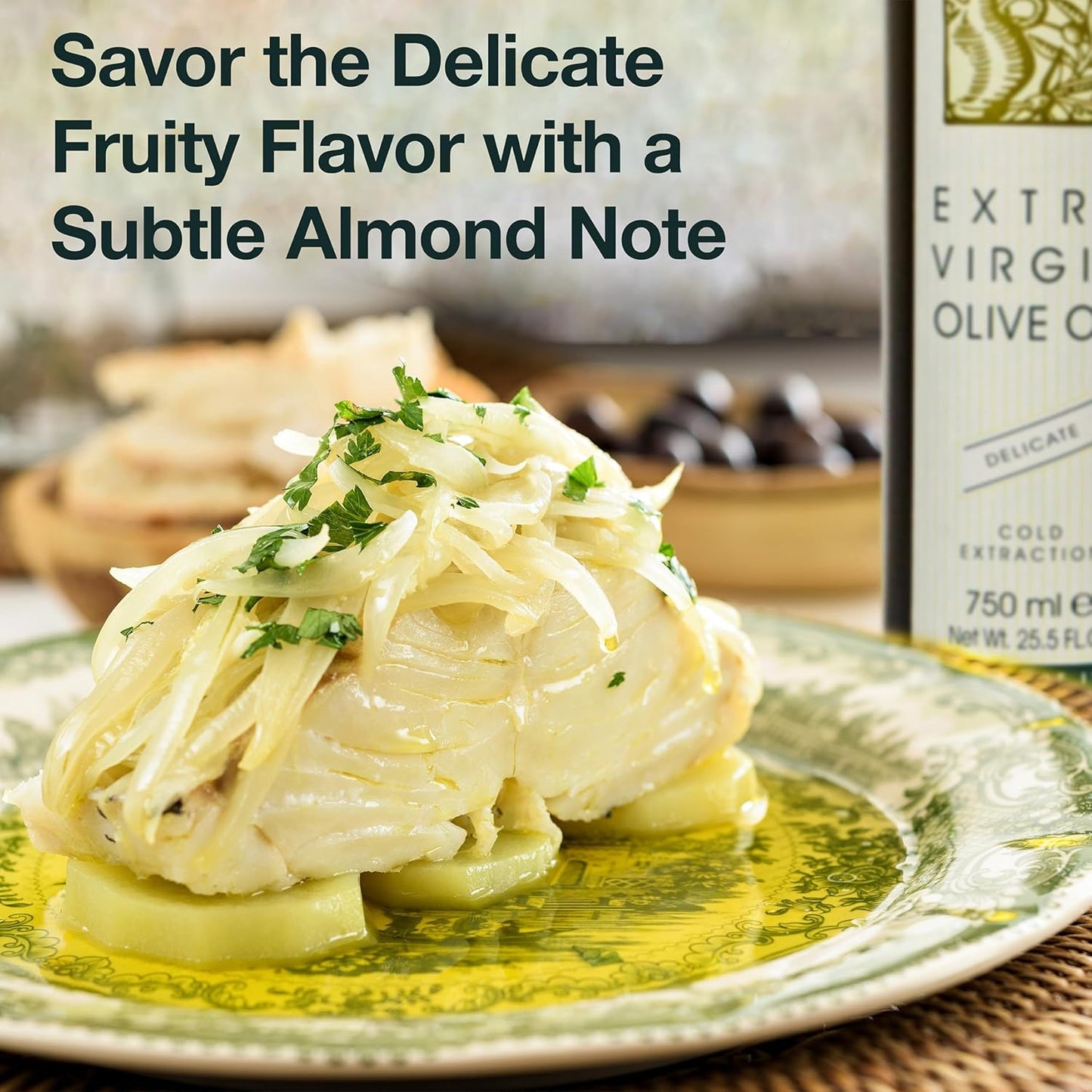 Delicate Italian Extra Virgin Olive Oil Cold Pressed - Light Olive Oil for Cooking and Frying, Imported from Italy - Masserie di Sant'Eramo - 16.9 Fl Oz (Pack 1)