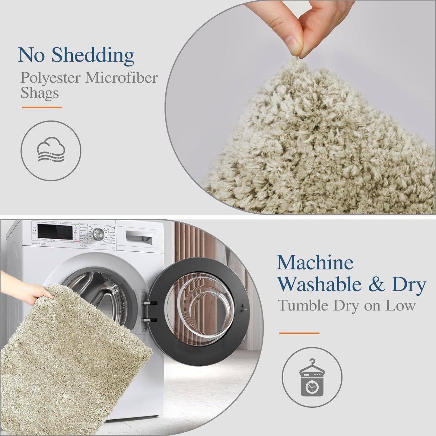 Walensee Large Bathroom Rug (24 x 72, Light Tan) Extra Soft and Absorbent Shaggy Bath Rug Machine Washable Microfiber Bath Mat Non Slip Bath Mat, Luxury Bathroom Floor Mats