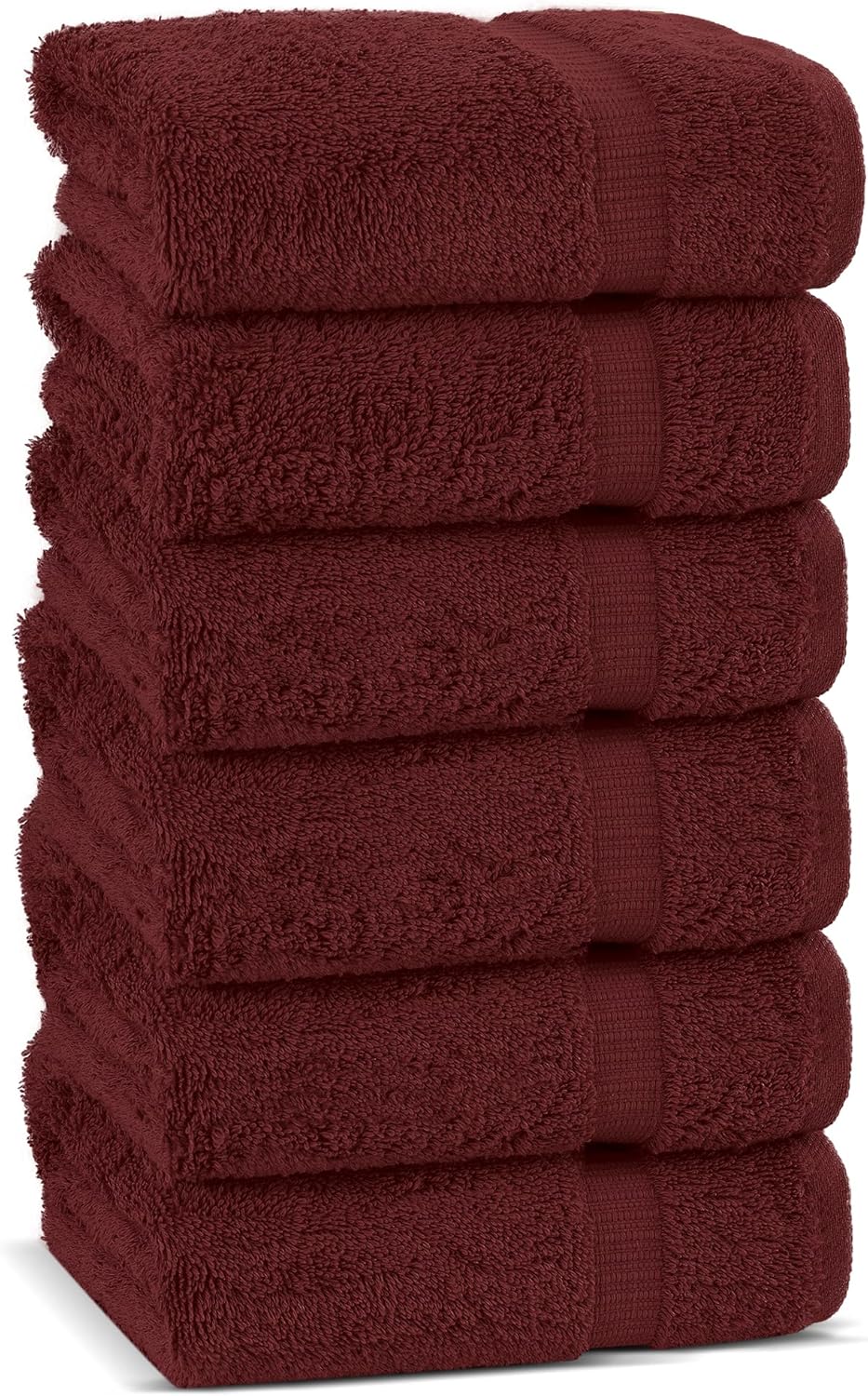 Chakir Turkish Linens | Hotel & Spa Quality 100% Cotton Premium Turkish Towels | Soft & Absorbent (6-Piece Hand Towels, Cranberry)