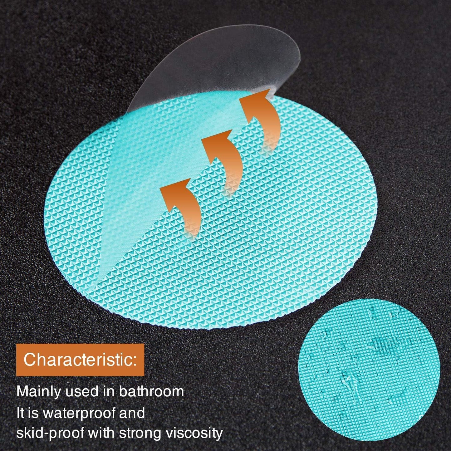 Non-Slip Bathtub Stickers, 24 PCS Safety Bathroom Tubs Showers Treads Adhesive Decals Scraper (Blue)