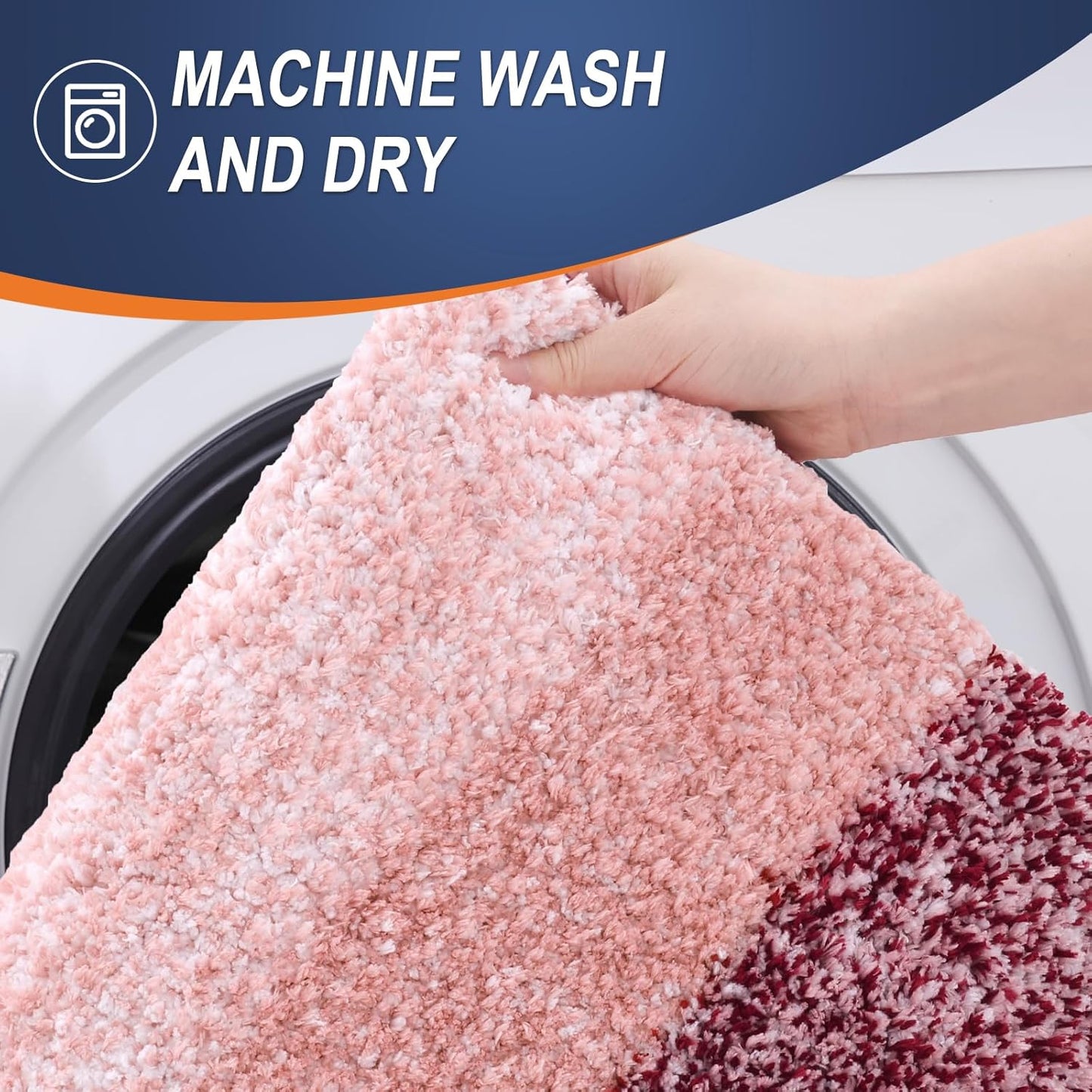 OLANLY Bathroom Runner Rugs 59x24, Extra Soft Absorbent Microfiber Bath Rugs, Rubber Backing, Quick Dry, Machine Washable Bath Mats for Bathroom Floor, Tub and Shower, Home Decor Accessories, Red