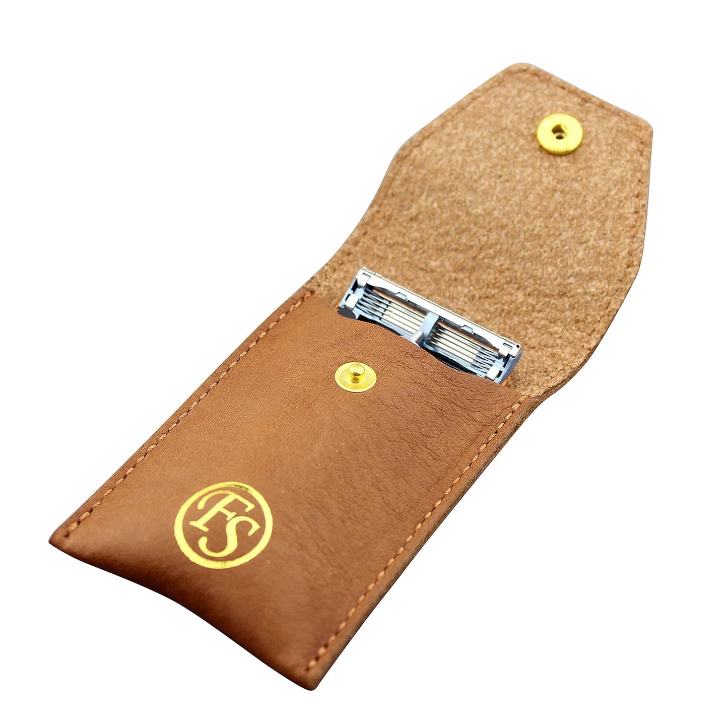 Men's Mini Handle Portable Travel Shaving Razor Wallet With Travel Case