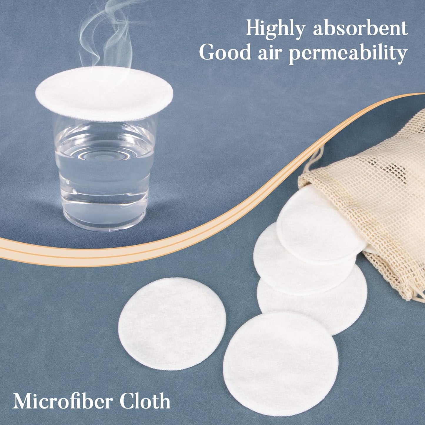 Round Reusable Cotton Rounds 15PCS with a Mesh Washable Laundry Bag Reusable Makeup Remover Pads for All Skin Types Soft Cotton Pads for Makeup Removal for Facial Cleansing Skincare Pads