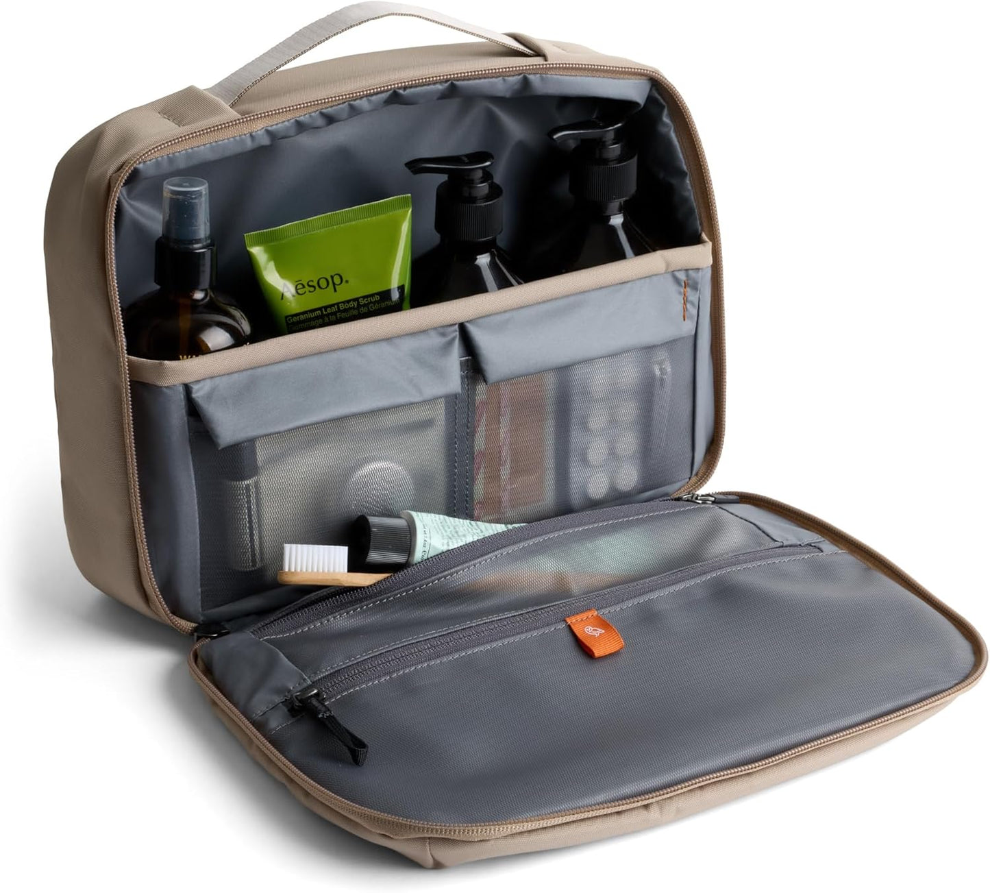 Bellroy Hanging Toiletry Kit Plus (8 Liter Travel Hanging Toiletry Bag) - Stone