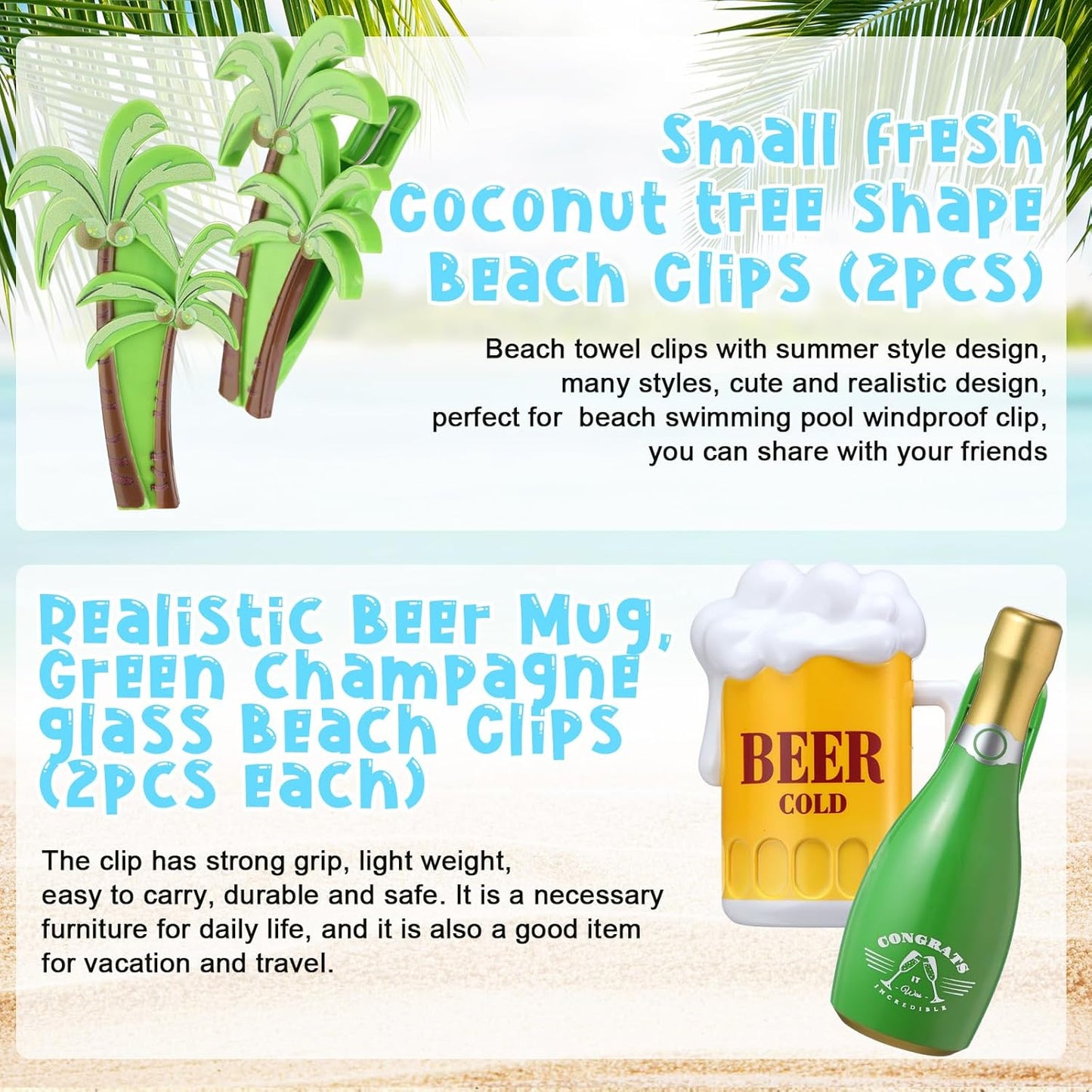 Honoson 12 Pcs Beach Towel Clips Beach Chairs Clips Plastic Swimming Pool Towel Holders Jumbo Size Funny Clothespins for Patio Holiday Pool Blanket Decoration (Stylish)