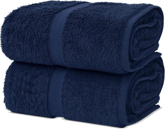 Chakir Turkish Linens, 100% Cotton Premium Quality Turkish Bath Sheets (35''x70'' Large Bath Sheet Towels - Navy)