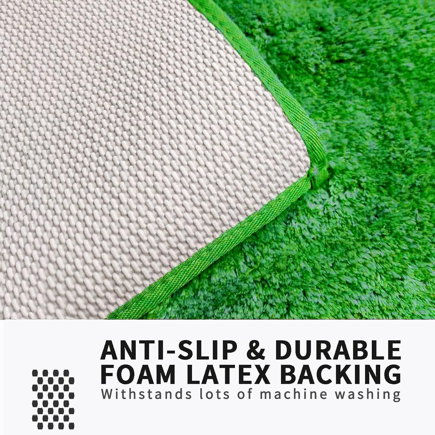 FIFU Bathroom Runner Rug 24" W x 48" L, Bath Mats for Bathroom, Bedroom & Kitchen, Non-Slip Rubber Latex Backing, Comfort & Soft Shower Bathmat & Carpet for Sink, Home & Hallways, Green