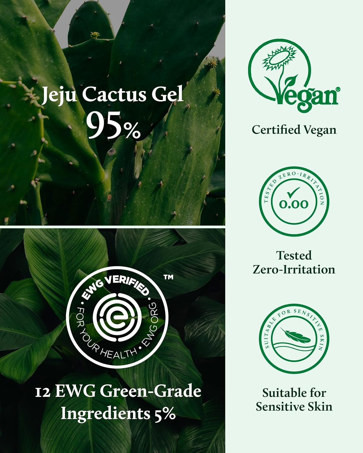 YADAH Cactus Soothing Gel (3.7fl oz) - Sunburn Relief,After Sun Care,Calm, Cool & Soothe Irritated Skin, Face Redness. Korean Skin Care. 95% Cactus Extract, Vegan.