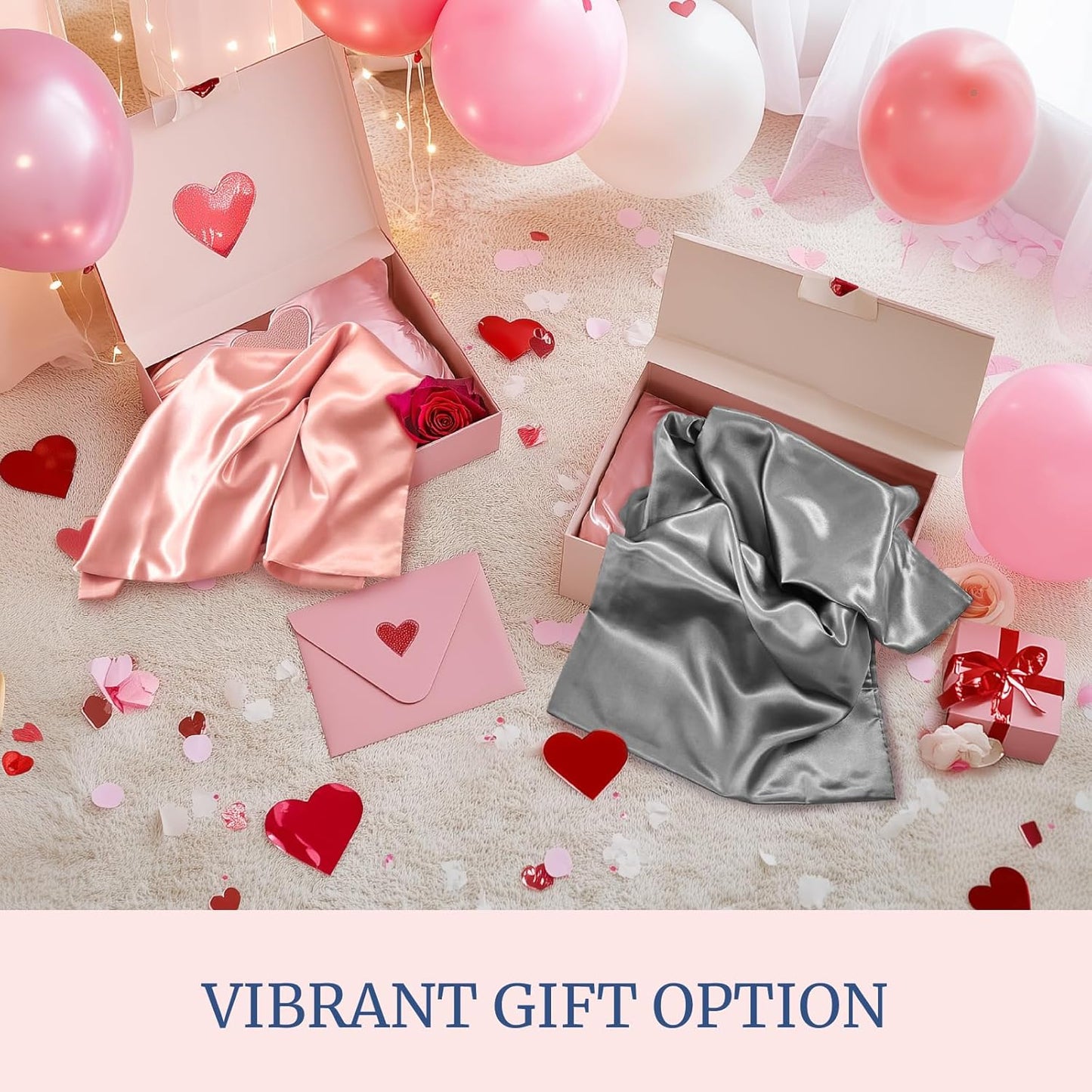 BEDELITE Satin Pillowcase for Hair and Skin, Super Soft Similar to Silk Pillow Cases 4 Pack with Envelope Closure, Cooling Pillowcases for Women Men (20"x26" Standard Size, Grey)