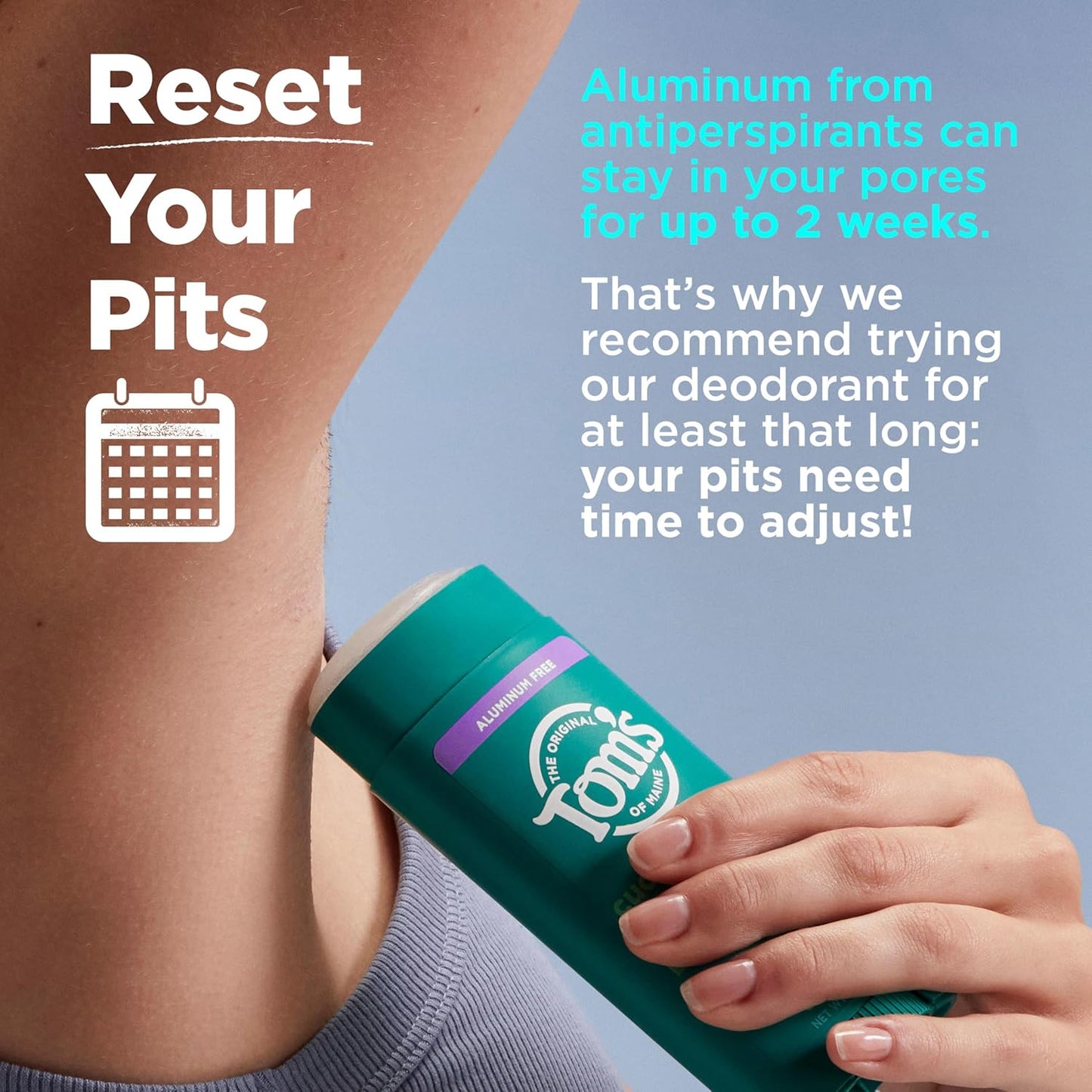 Tom’s of Maine Wild Lavender Aluminum Free Natural Deodorant For Women & Men | Goes on Clear | Odor & Wetness Protection | Naturally Derived and Moisture-Locking Ingredients | 3.25 oz (2 Pack)