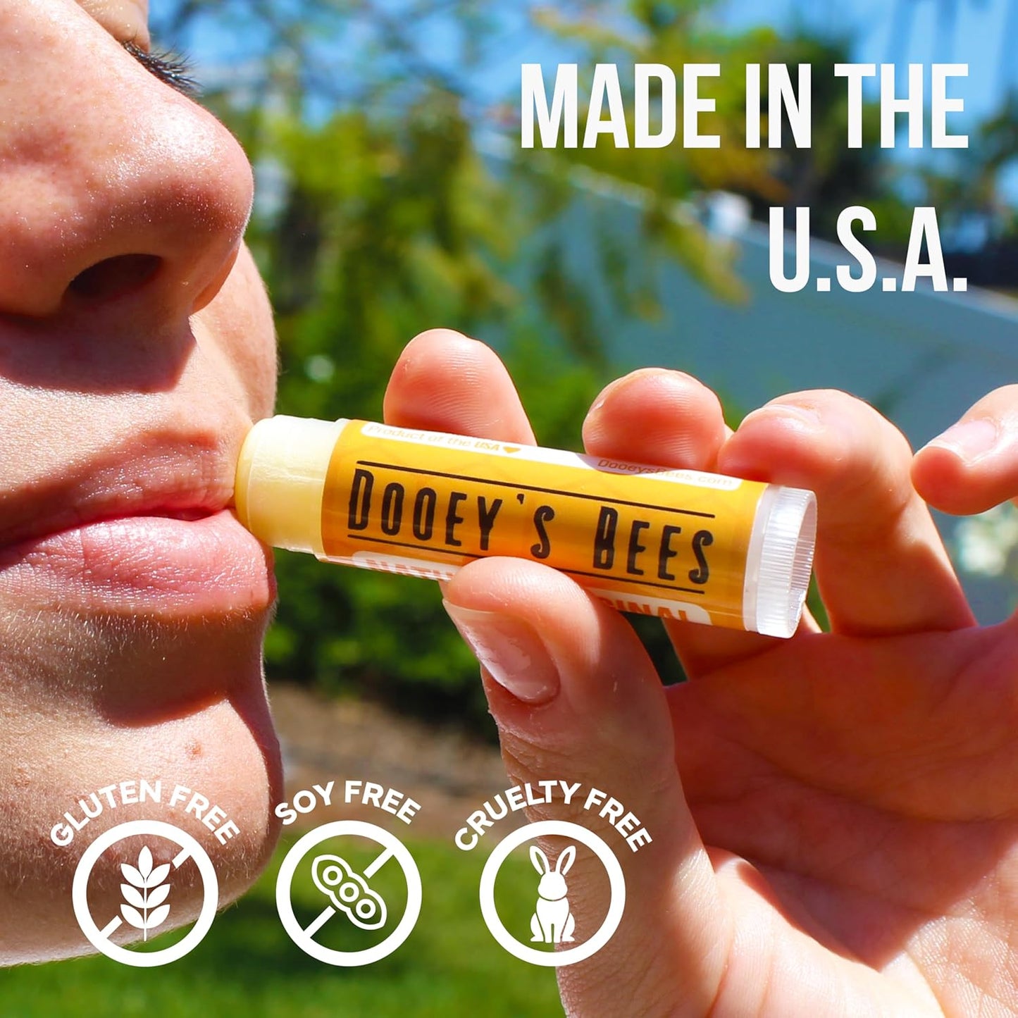 Dooey's Bees All Natural Handmade Beeswax Based 4 ingredient Lip Balm, 4 Count (4 - Pack, Citrus)