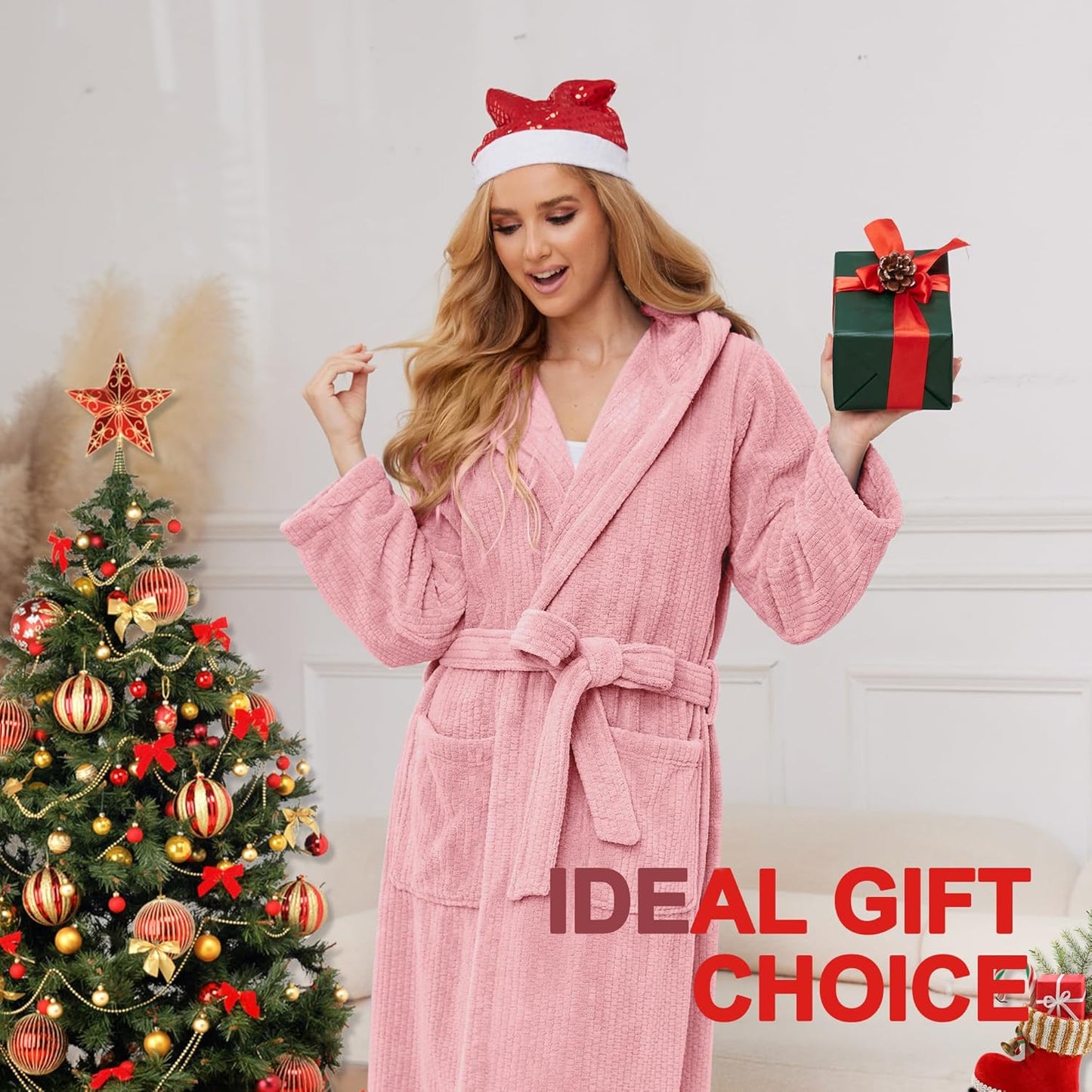 Hooded Bathrobes for Women, Soft Long Towel Robes for Women - Quick Dry yet Warm