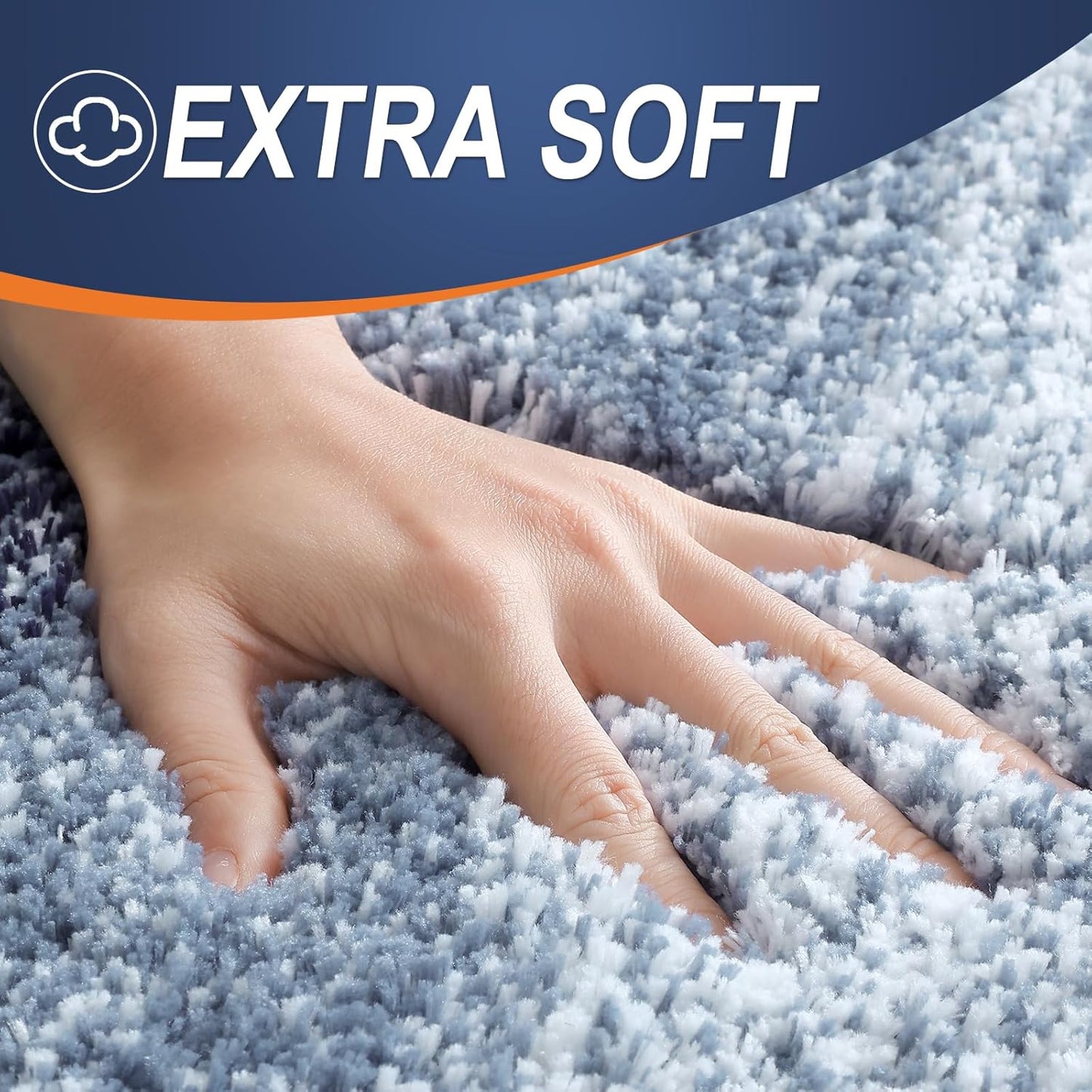 OLANLY Bathroom Rugs Mat 24x16, Extra Soft Absorbent Microfiber Bath Rugs, Rubber Backing, Quick Dry, Machine Washable Bath Mats for Bathroom Floor, Tub and Shower, Home Decor Accessories, Airy Blue