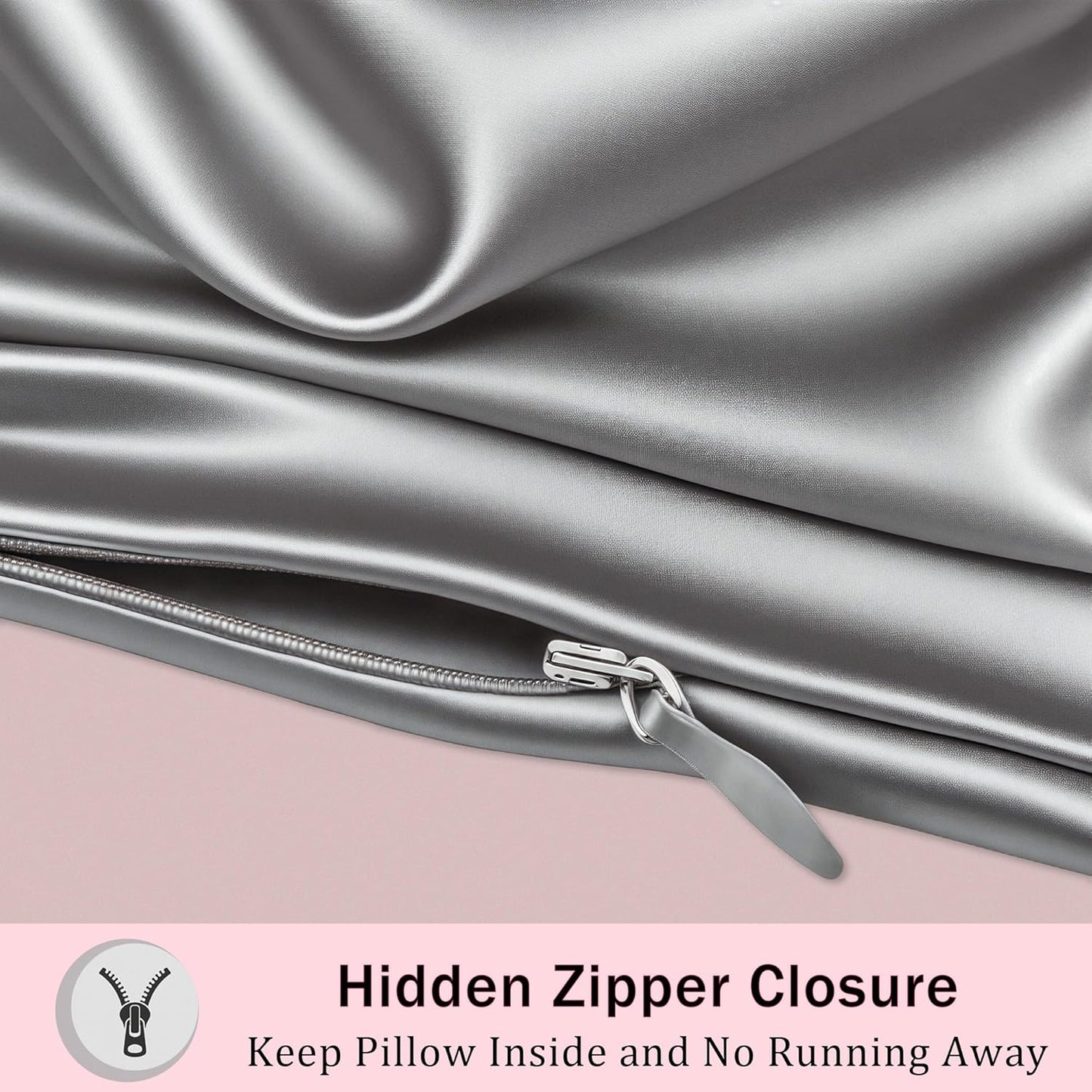 Mulberry Silk Pillow Cases 2 Pack Standard Size with Zipper, Ultra Smooth Soft Breathable Cooling Pillow Cases for Hot Sleepers, Silk Satin Pillowcase for Hair and Skin Set of 2, Gifts for Women