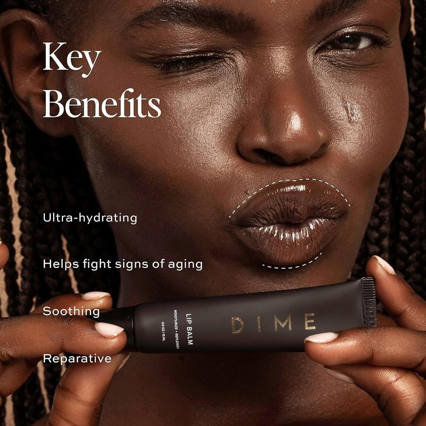 DIME Beauty Lip Balm, Hydrating Lip Balm and Gloss, Vegan & Cruelty-Free, Anti-Aging Lip Care, .5 oz / 15 ml