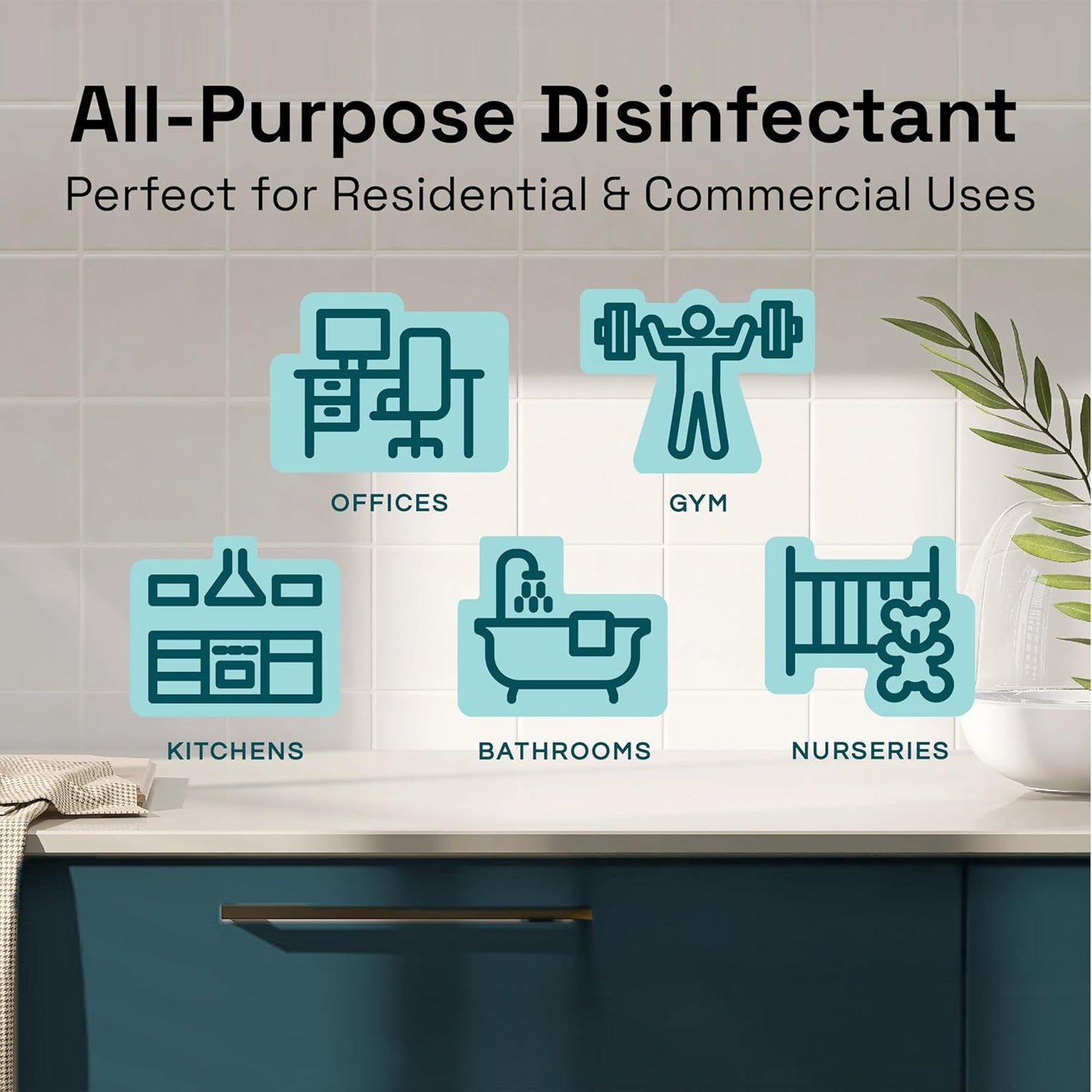 Clean Republic Multi-Purpose Disinfectant Cleaner, 1 Gallon Bottle, 4-Pack