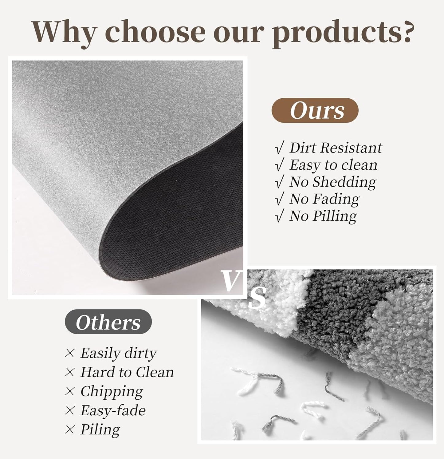 Bath Mat Rugs 24x17 - Diatomaceous Earth Bath Mat Quick Dry Absorbent Bathroom Rugs Rubber Non Slip Thin Bathroom Mat Fit Under Door, Bath Mats for Bathroom Floor, Tub and Shower, Sink, Grey