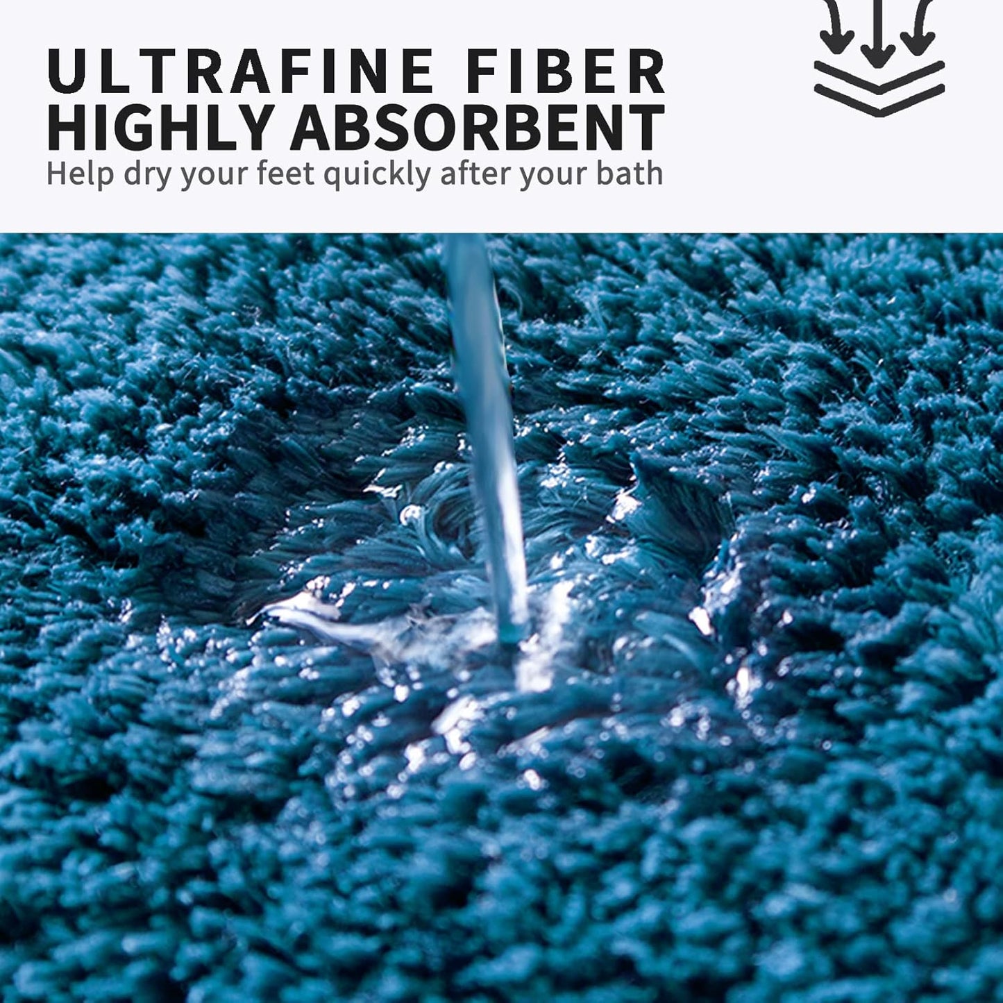 FIFU Bathroom Rugs 20" W x 32" L, Bath Mat for Bathroom, Bedroom, Laundry Room & Kitchen, Non-Slip Rubber Latex Backing, Extra Soft and Absorbent Microfiber Carpet, Machine Washable Rug, Peacock Blue