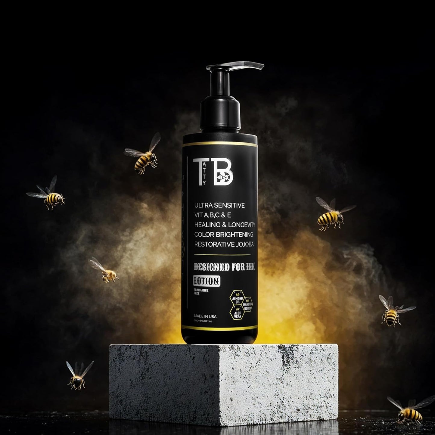 Tattoo Aftercare Lotion – Hydrating Tattoo Moisturizer with Jojoba Oil, Manuka Honey & Vitamins A, B, C & E – Soothes, Heals & Protects Ink – Fast-Absorbing, Non-Greasy – 6.8 fl oz