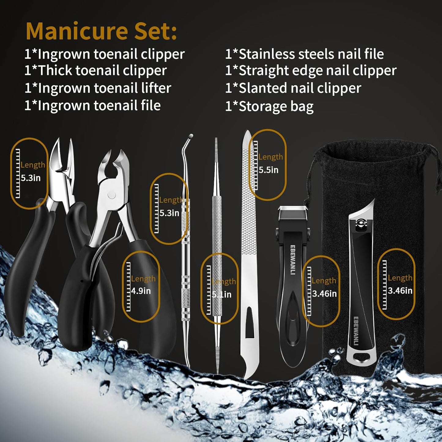 Toenail Clippers for Seniors Thick Toenails, Curved Blade Angled Nail Clippers and Straight Nail Clipper, Heavy Duty Ingrown Toenail Clippers, Large Toe Nail Cutter Clippers for Ingrown Nails