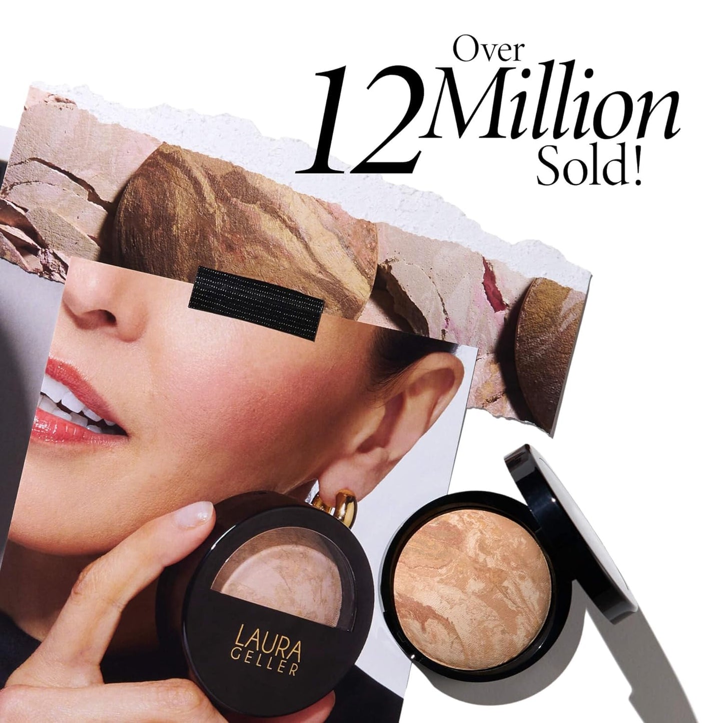 LAURA GELLER NEW YORK Award-Winning Baked Balance-n-Brighten Color Correcting Powder Foundation - Toffee - Buildable Light to Medium Coverage - Demi-Matte Natural Finish