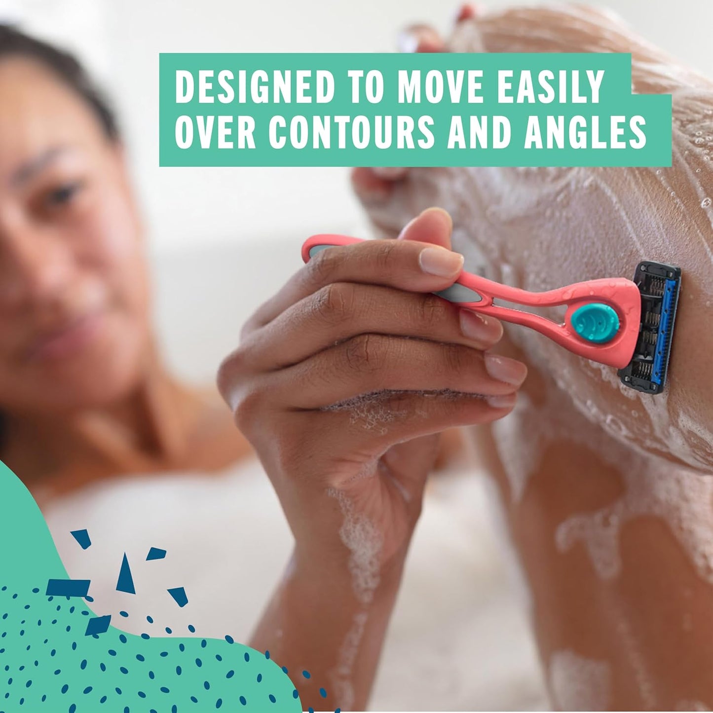 Preserve Shave 5 Five Blade Refillable Razor, Made from Recycled Materials, Neptune Green