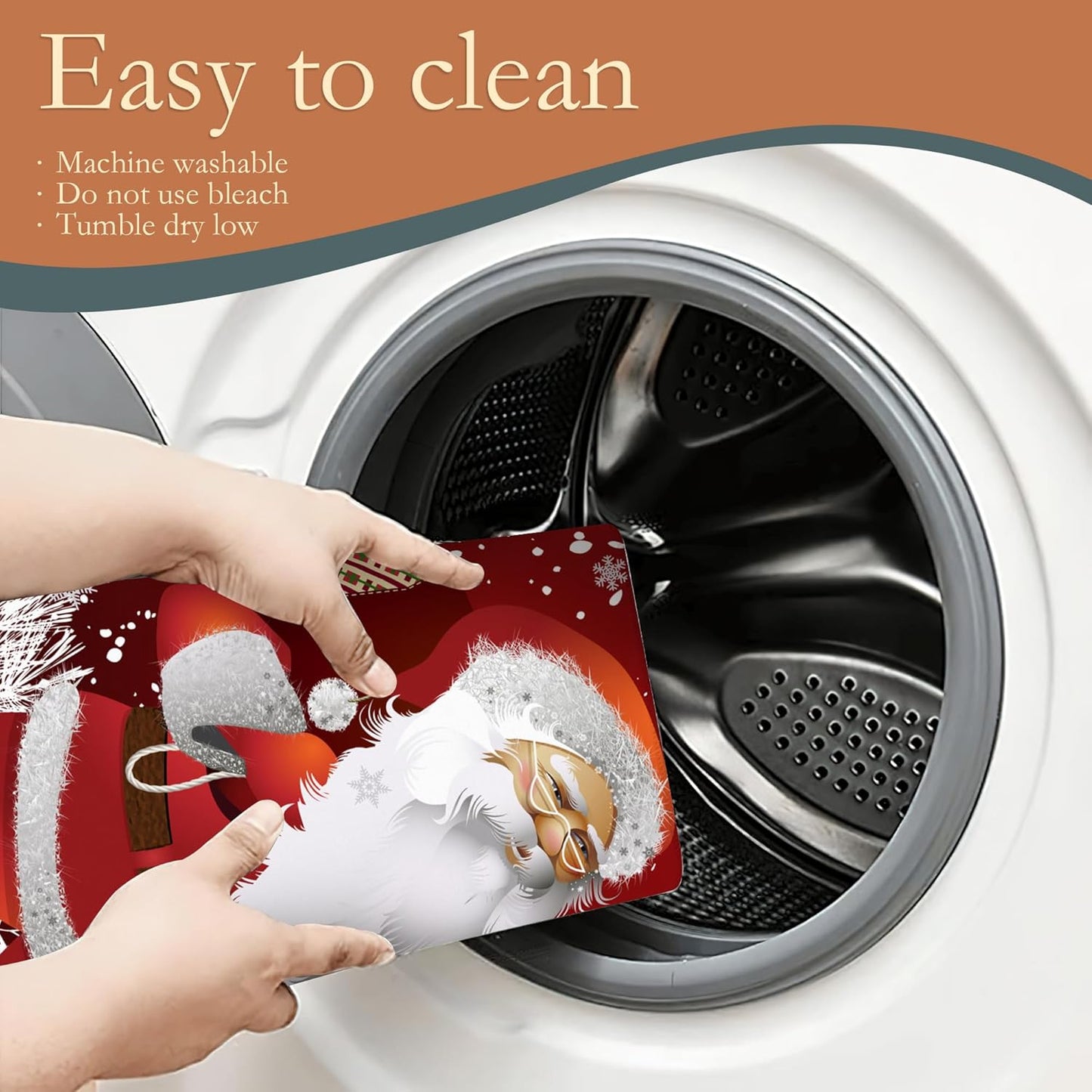 Christmas Santa Claus Dish Drying Mats 18x24 Inch,Christmas Snowflakes Dish Pad Drying Rack Mat for Kitchen Counter Ultra Absorbent Microfiber Dishware Coffee Maker Bar Countertop Decor