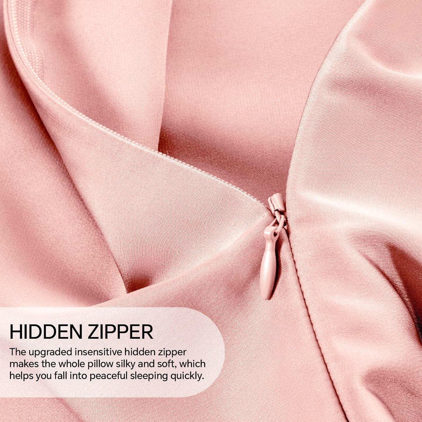 INFIIXSO Mulberry Silk Pillowcase for Hair and Skin, Silk Pillow Cases Queen Size Set of 2 with Hidden Zipper 20"x30", Ultra Smooth and Soft Cooling Pillow Cases for Hot Sleepers(Rose Pink, 2 Pack)