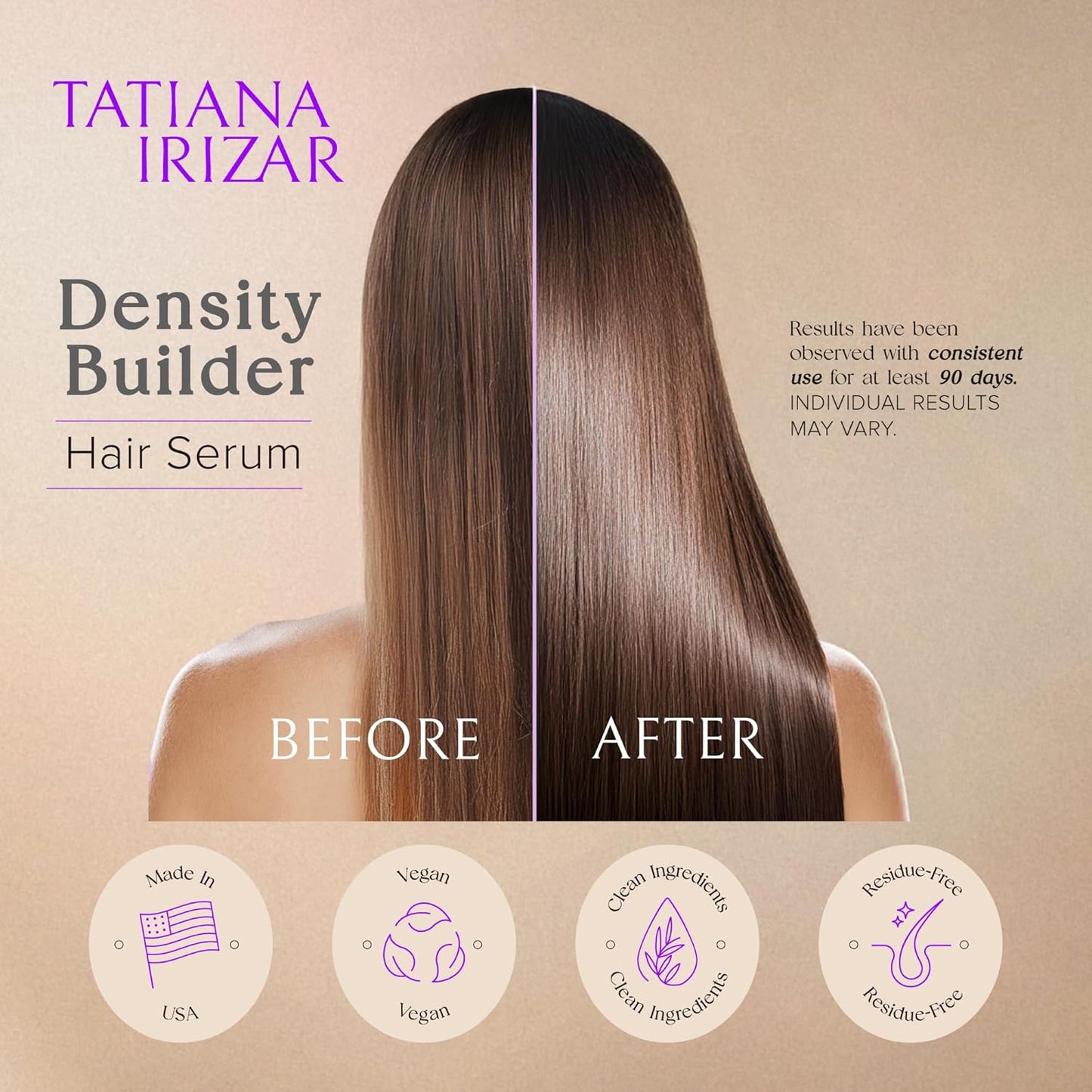 Hair Thickening Serum - 2 Pack Hair Density Serum Builder for Women Made in USA 30ml - Clinically Proven Scalp Treatment Non-Greasy - Biotin, Argan & Pea Peptides - For Thinning, Fine or Damaged Hair