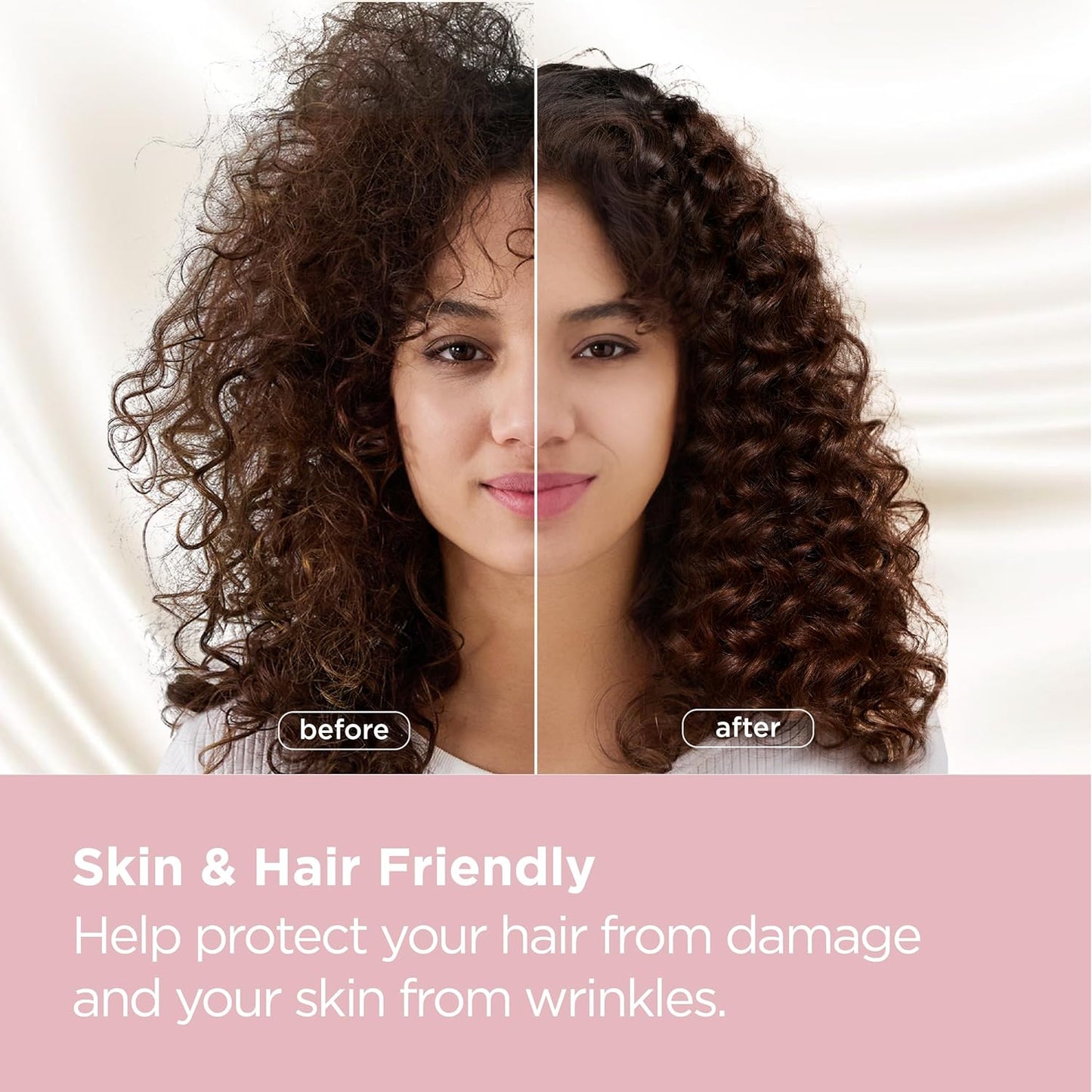 Bedsure Satin Pillowcase for Hair and Skin Queen, Similar to Silk Pillow Cases, Pillow Cases Set of 2 with Envelope Closure, College Dorm Room Decor,Rose Cloud, 20x30 Inches, 2pcs