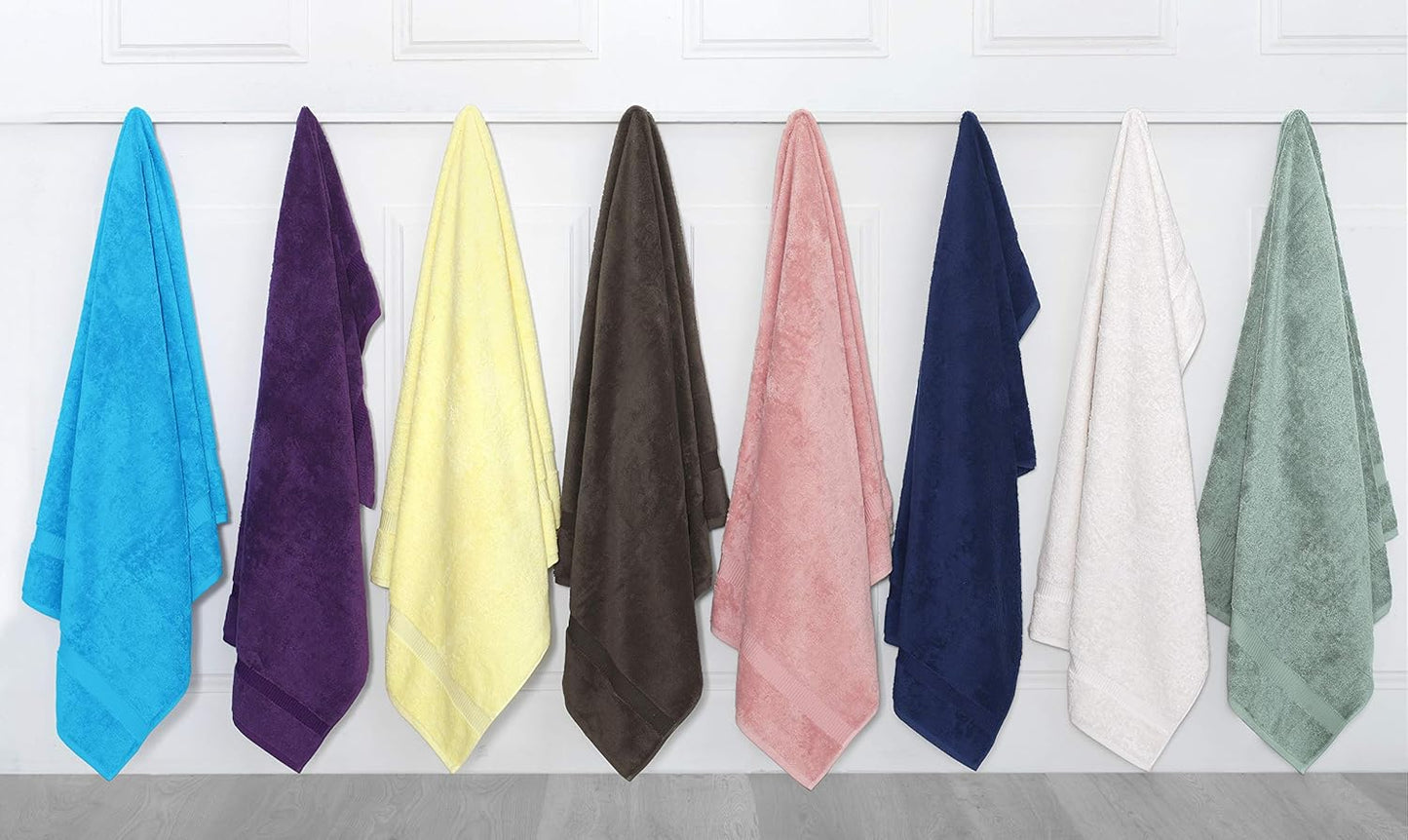 SALBAKOS 100% Turkish Cotton Extra Large Bath Sheet Set of 2 35x70 inch | Heirloom Quality | Hotel & Spa Collection | Soft, Absorbent Oversize Bath Towels | Made in Turkey (Yellow, 2 Bath Sheets)