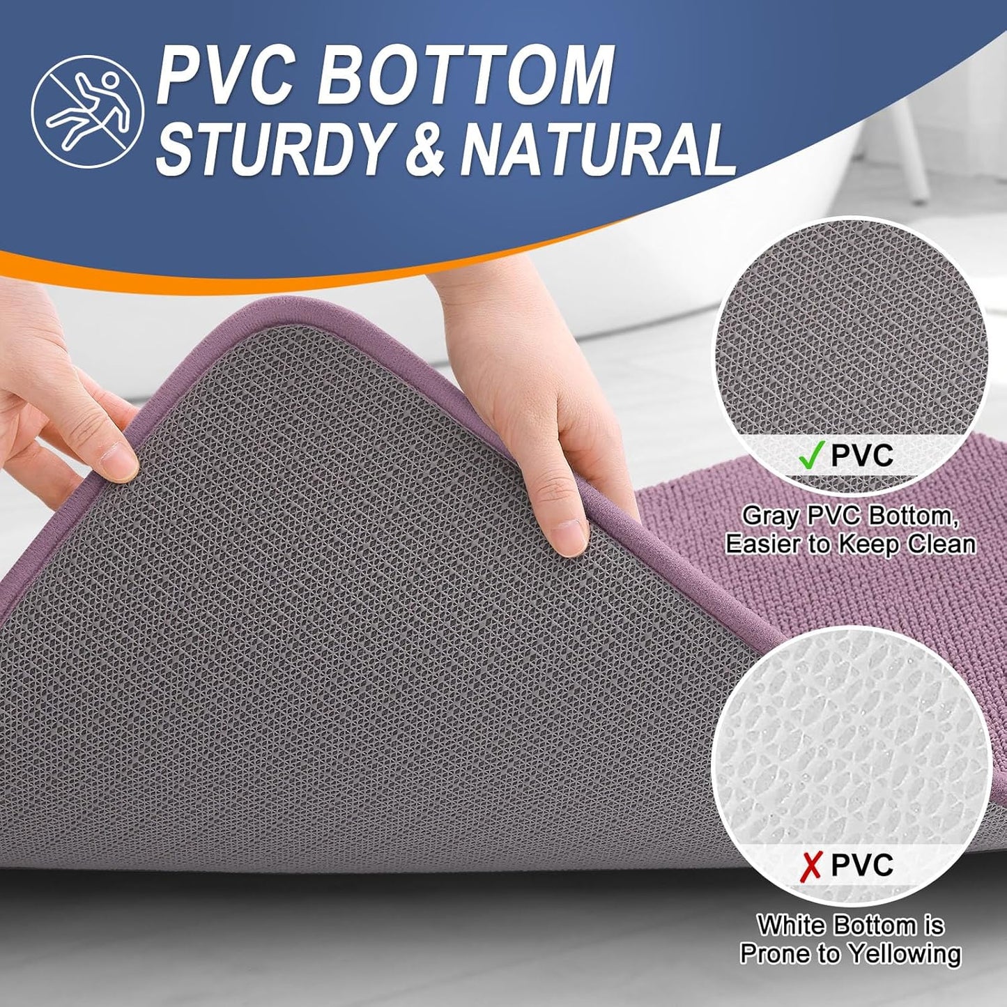 OLANLY Thick Memory Foam Bath Mat Rug 30x20, Extra Soft Absorbent Bathroom Rug, Quick Dry Bath Mats, Non-Slip, Machine Washable Carpet for Bathroom, Tub and Shower, Home Decor Accessories, Deep Plum